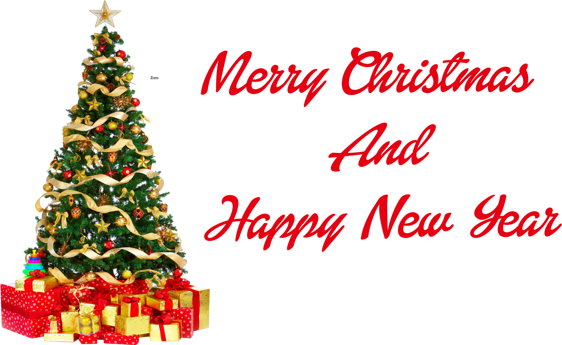 Árbol de Navidad Festivo y Saludos de Año Nuevo Fondos de pantalla