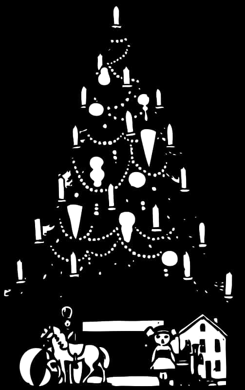 Árbol de Navidad Silueteado y Juguetes Fondos de pantalla