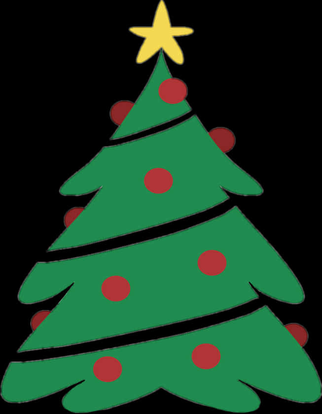 Árbol de Navidad caricaturesco con estrella y adornos Fondos de pantalla