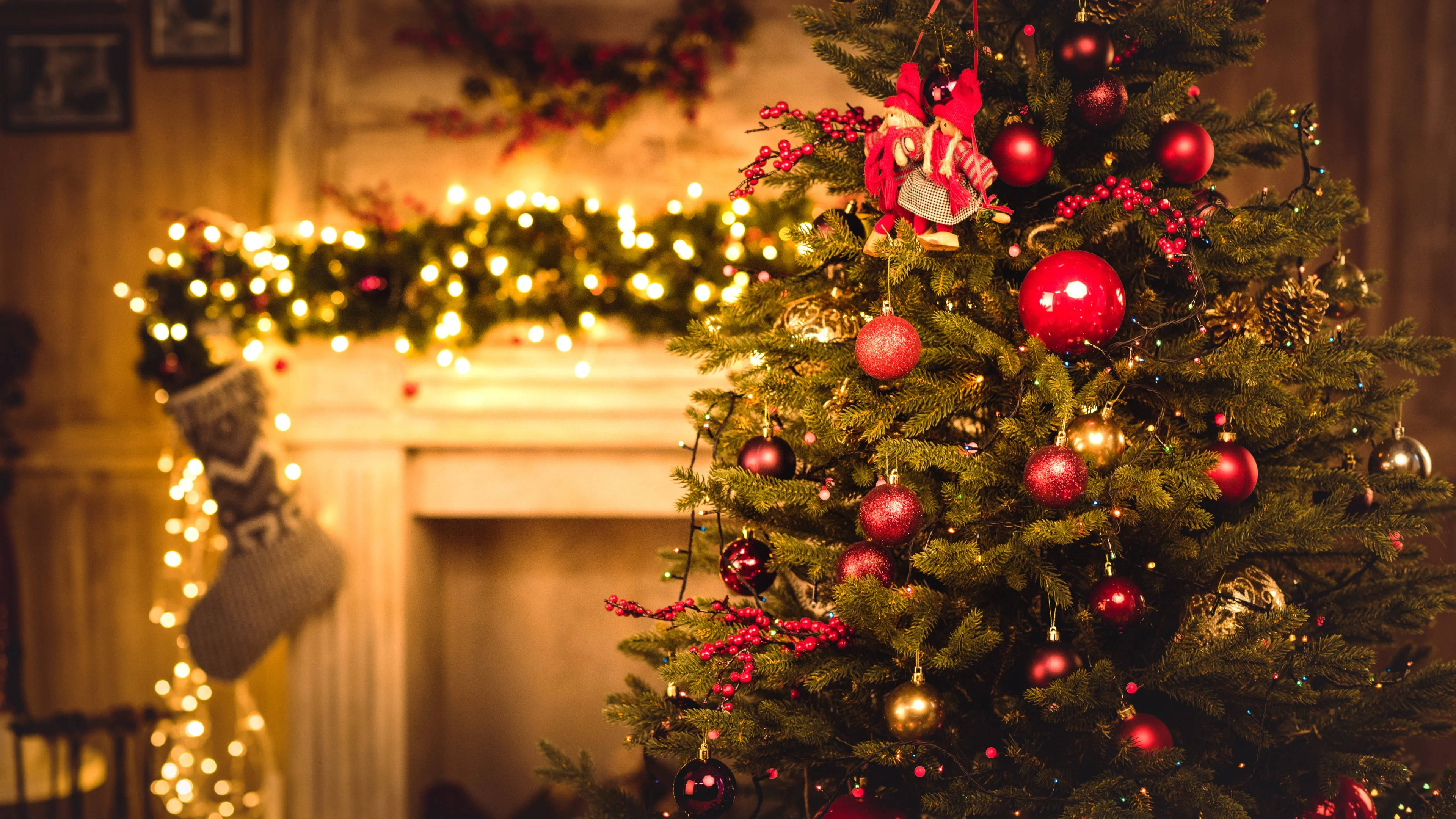 Árbol de Navidad Fresco y Acogedor para Escritorio Fondos de pantalla