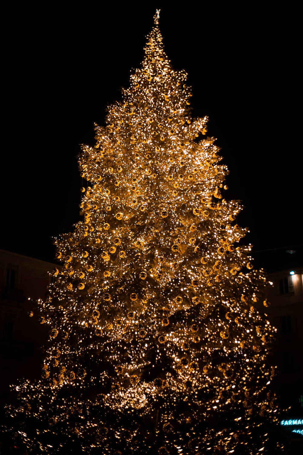Árbol Dorado de Navidad para iPhone Fondos de pantalla