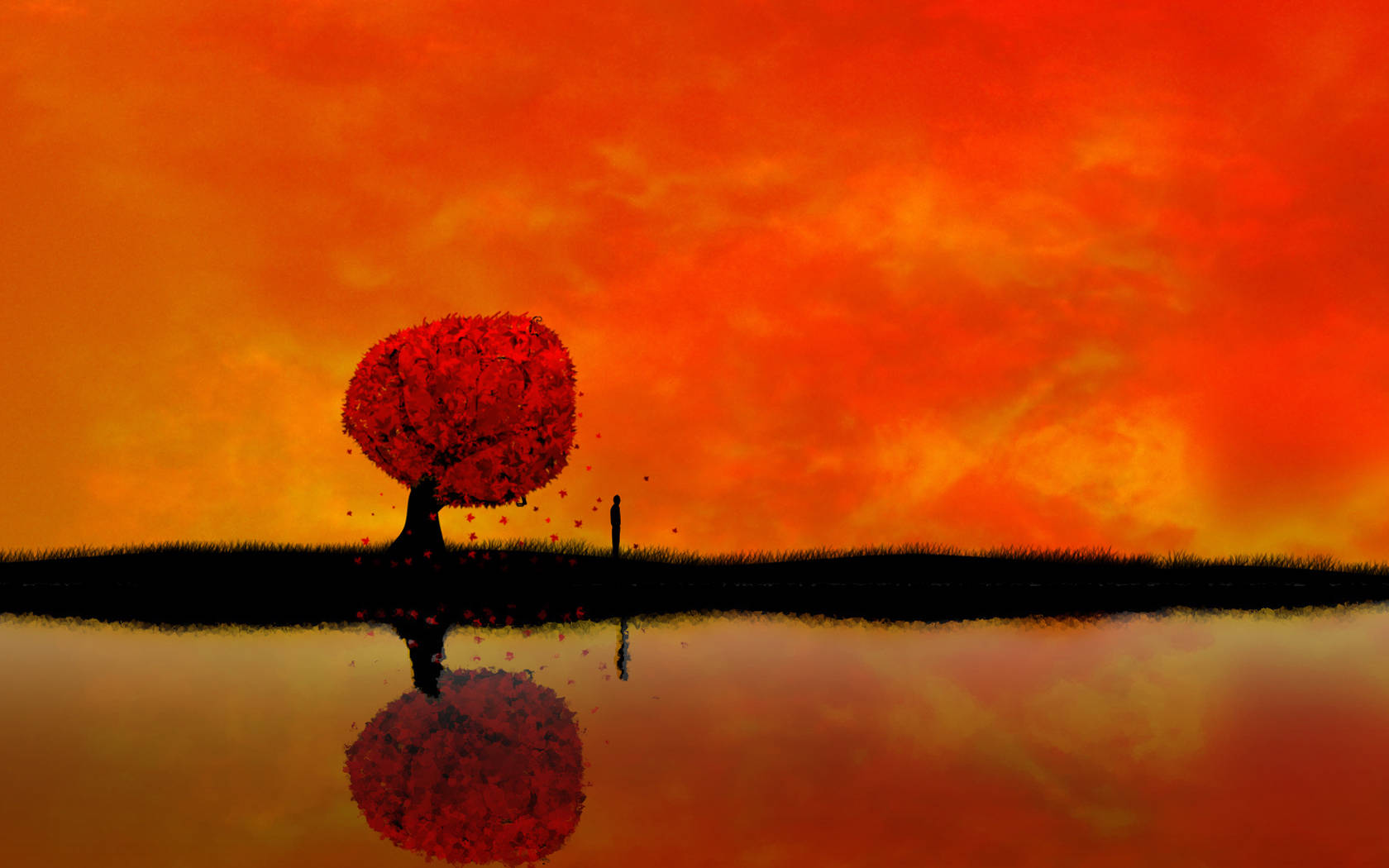 Árbol Rojo 4K Naturaleza Fondos de pantalla