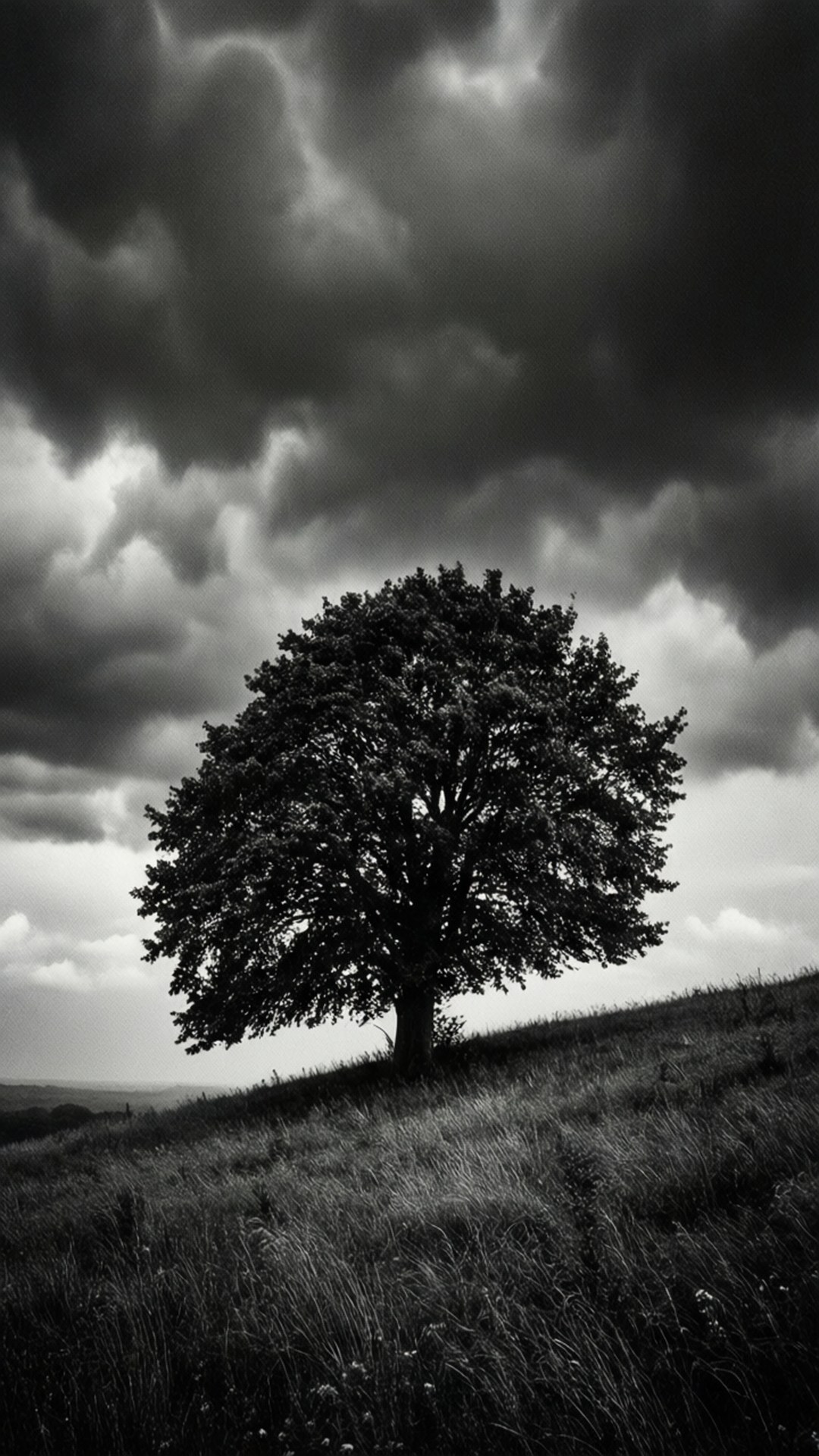 Árbol Solitario en Tormenta Fondos de pantalla