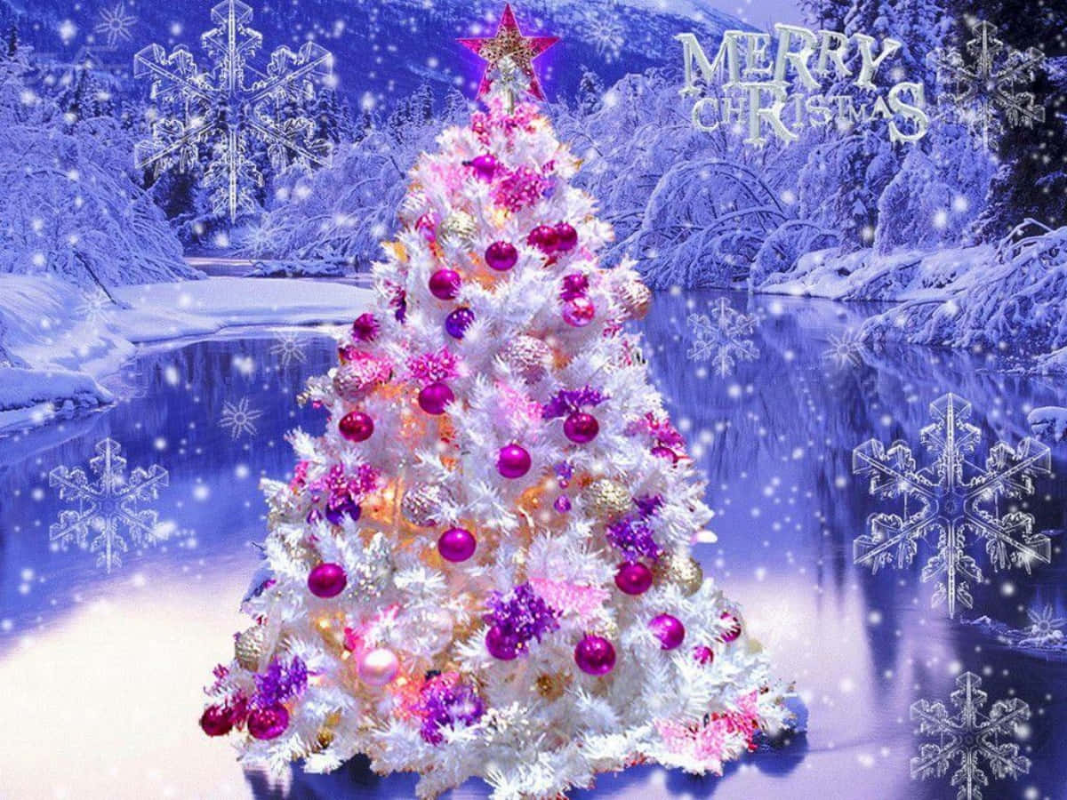 Árboles de Navidad Blancos Decorados con Dulces Fondos de pantalla