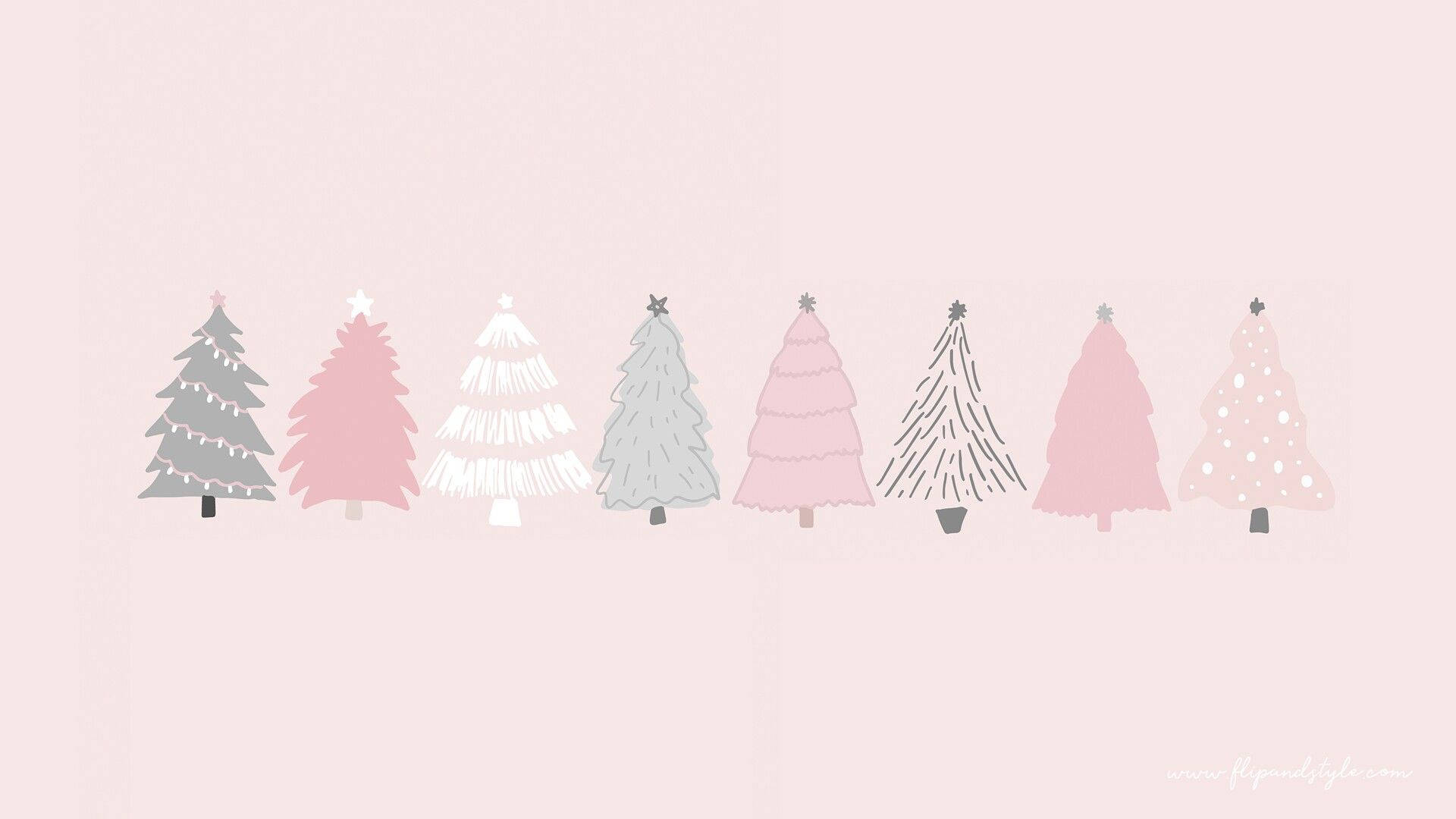 Árboles de Navidad doodle minimalista Fondos de pantalla