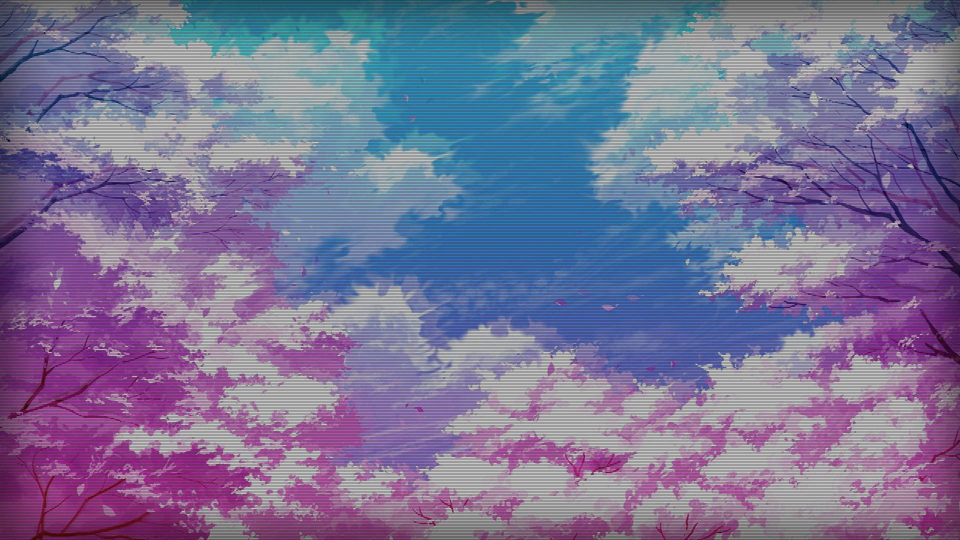 Árboles degradados con estética japonesa Fondos de pantalla