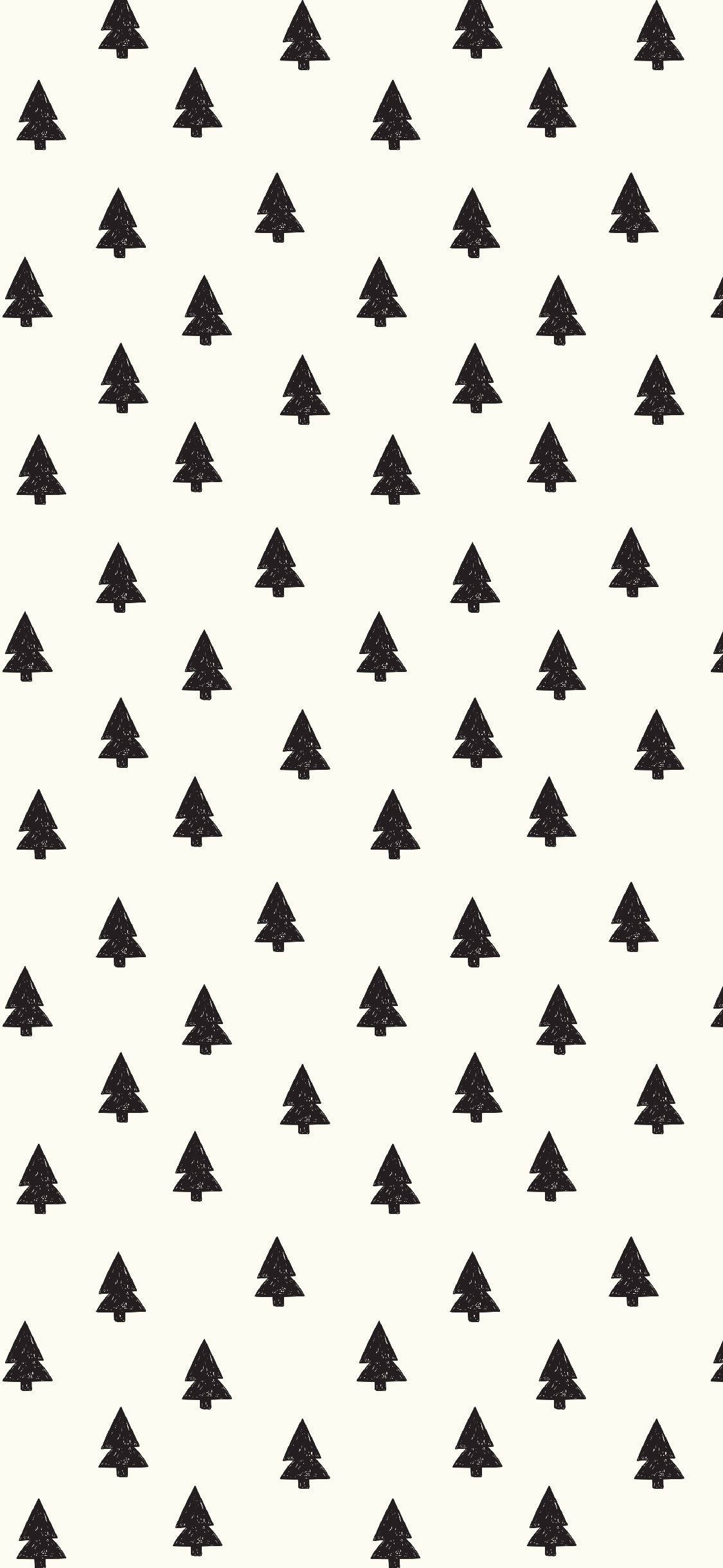 Árboles Negros de Navidad Sencillos y Lindos para iPhone Fondos de pantalla
