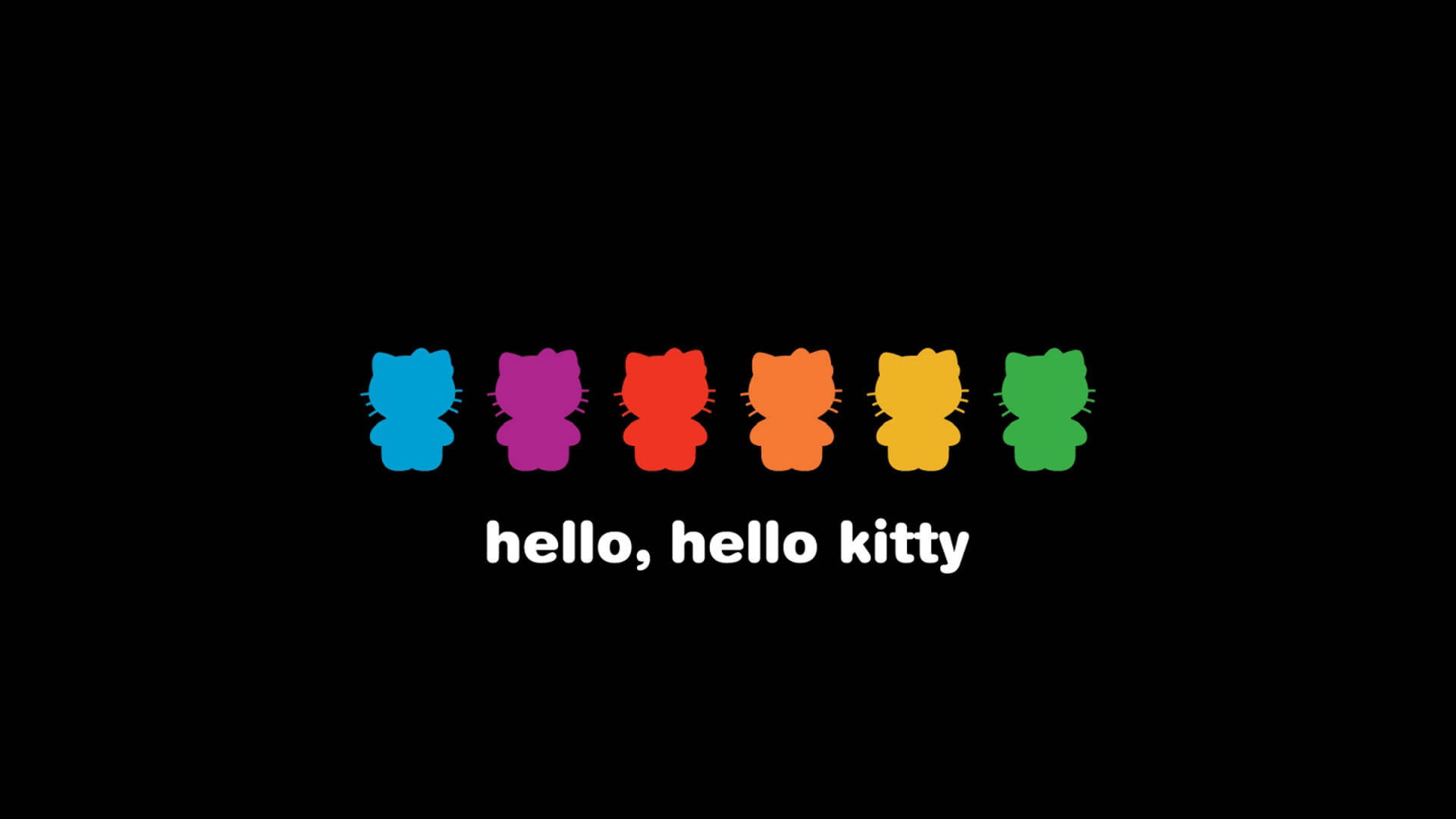 Arcoíris Sobre Negro Hello Kitty Fondos de pantalla