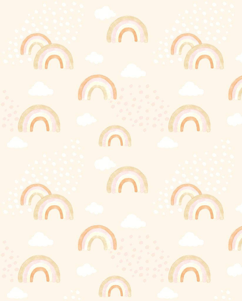 Arcoíris y nubes rosas estilo boho Fondos de pantalla