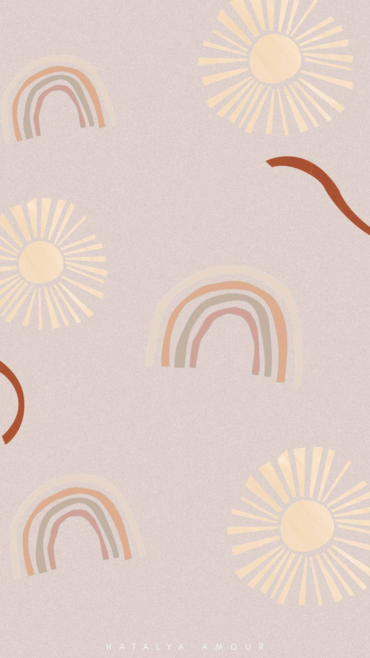 Arcoíris y Soles Boho Estético Fondos de pantalla