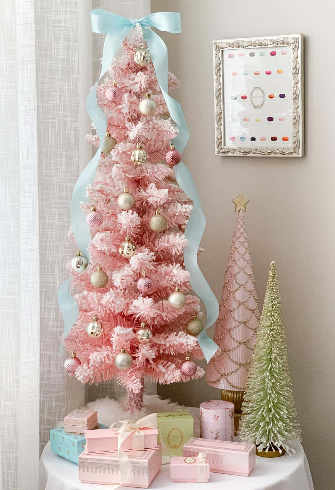 Arreglo de Árbol de Navidad Estético Pastel Fondos de pantalla