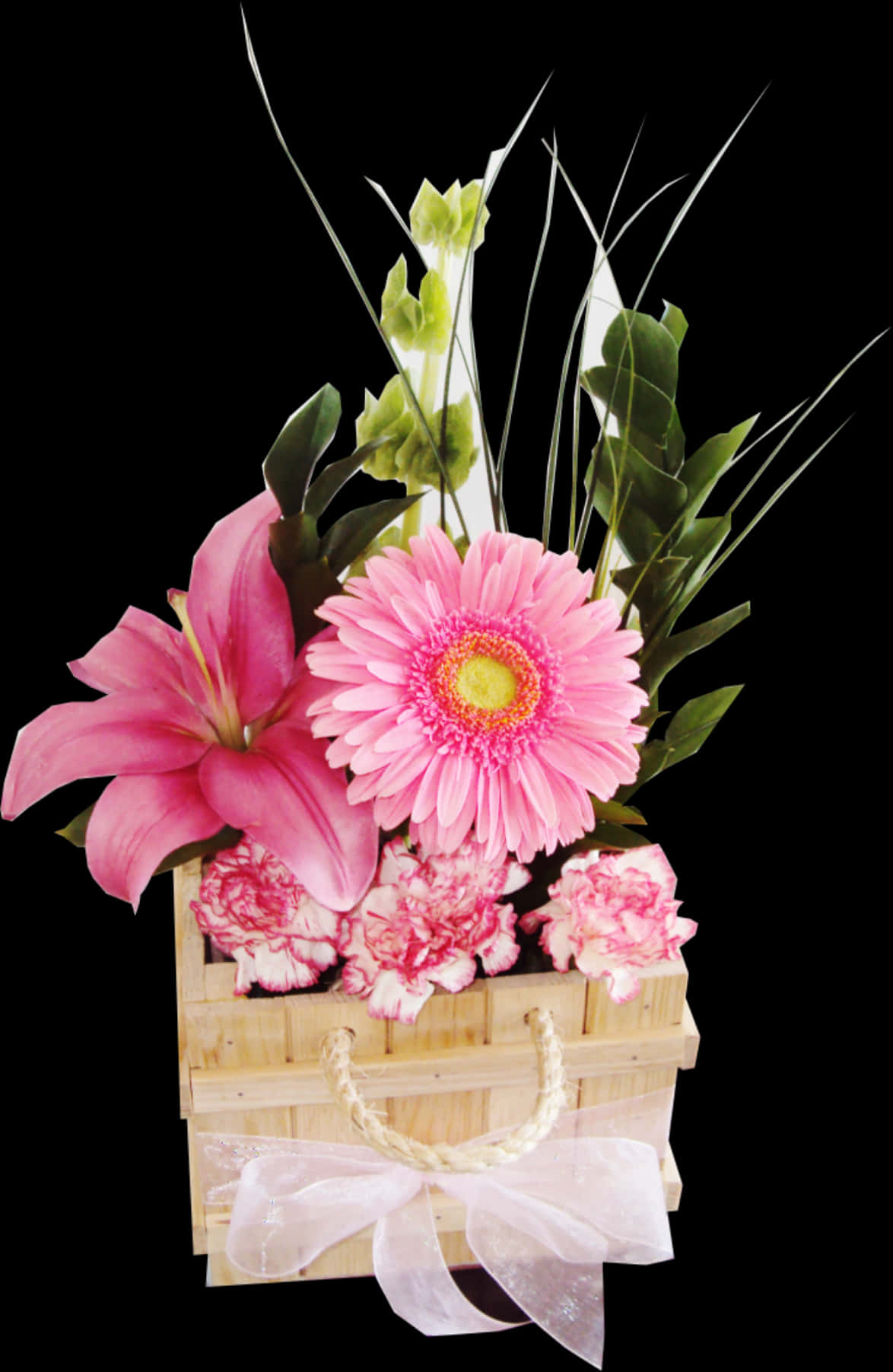 Arreglo Floral Rosa en Canasta Fondos de pantalla