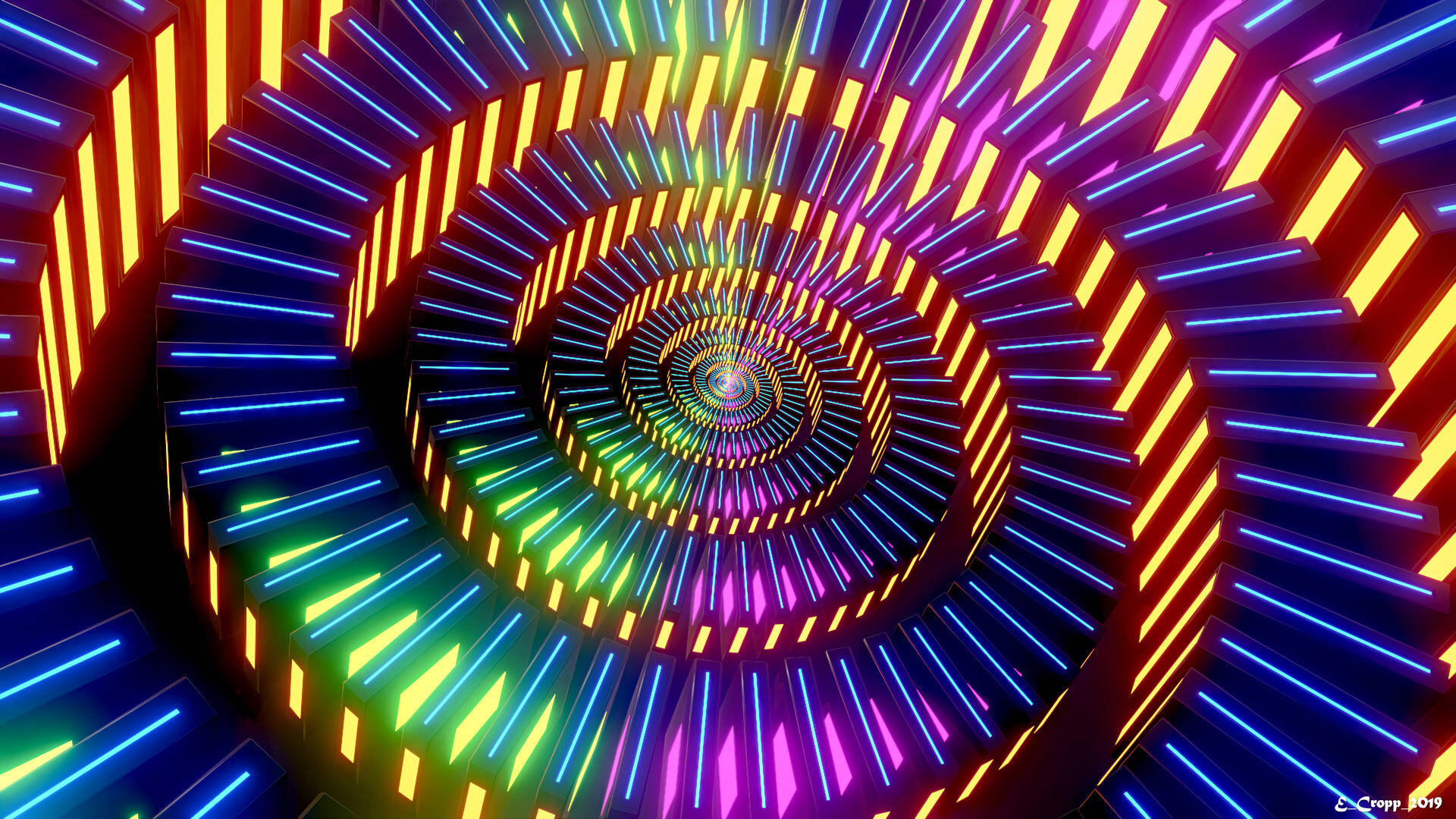 Fondo de pantalla de arte abstracto de espiral brillante