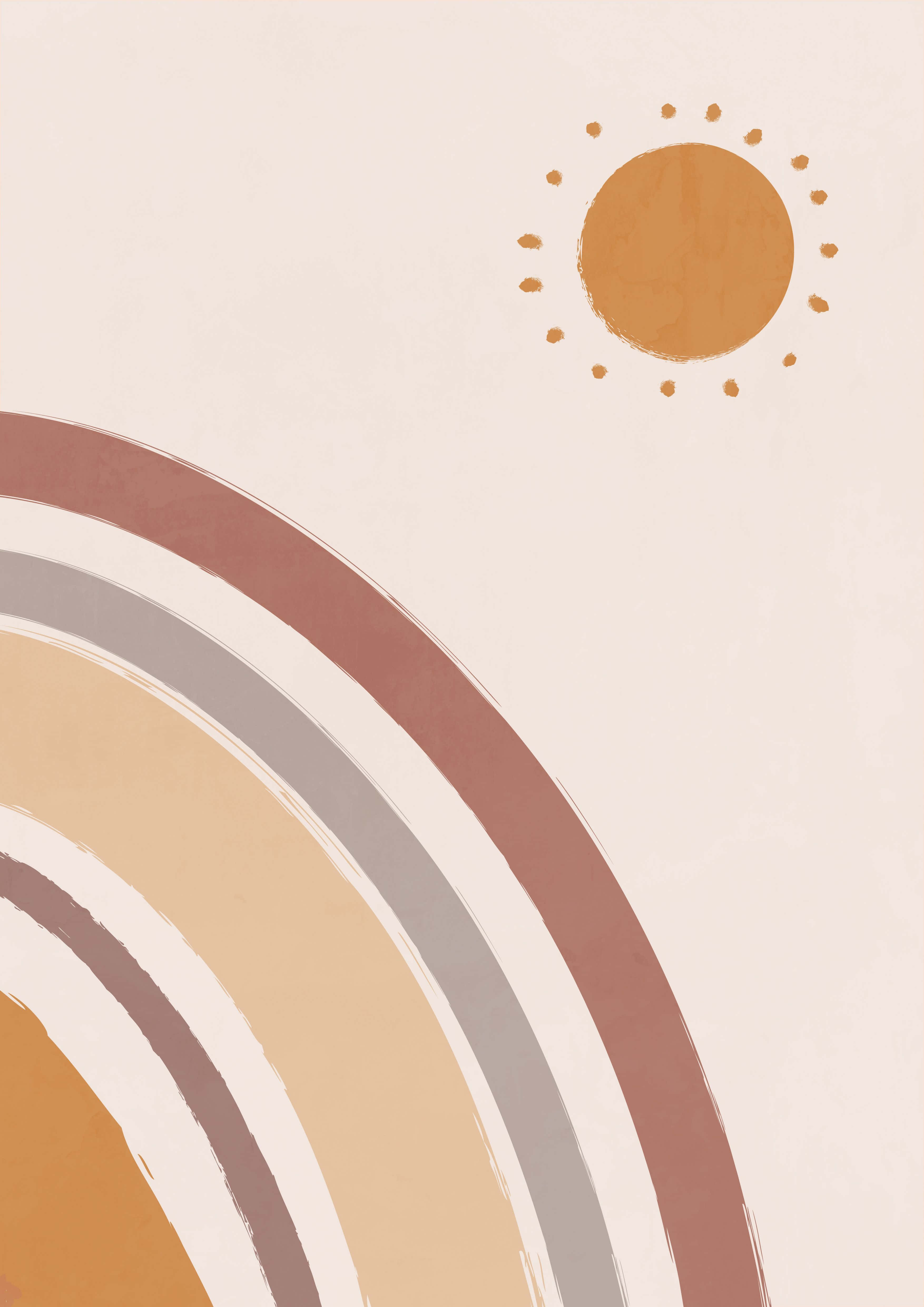 Arte Abstracto del Sol con Colores Estéticos Fondos de pantalla
