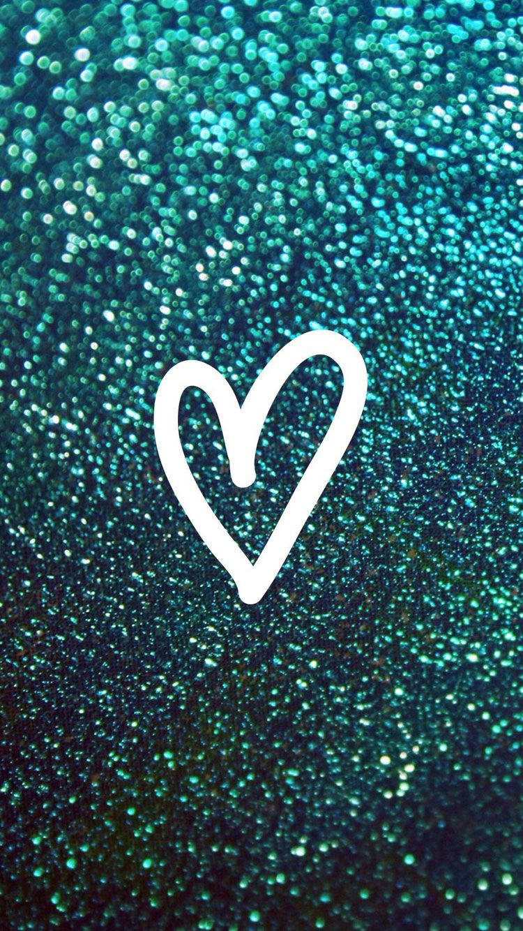 Garabato de corazón sobre fondo abstracto arte digital fondo de pantalla iPhone