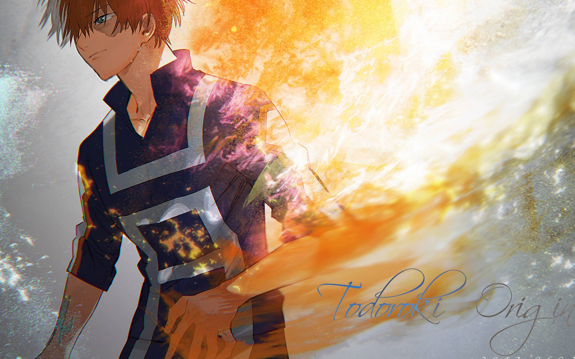 Arte adorable de Todoroki mitad caliente mitad frío Fondos de pantalla