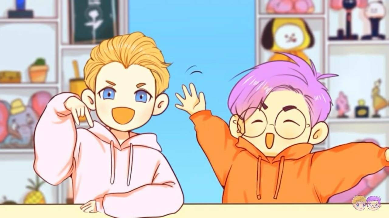 Arte animado de Adam y Justin de LankyBox Fondos de pantalla