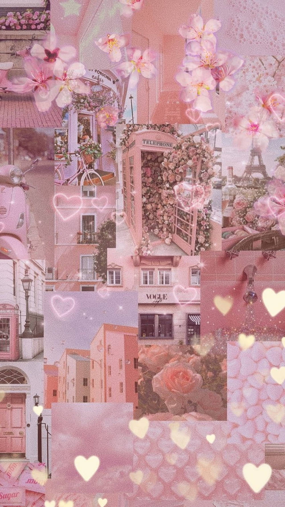 Arte collage rosa pastel para iPad