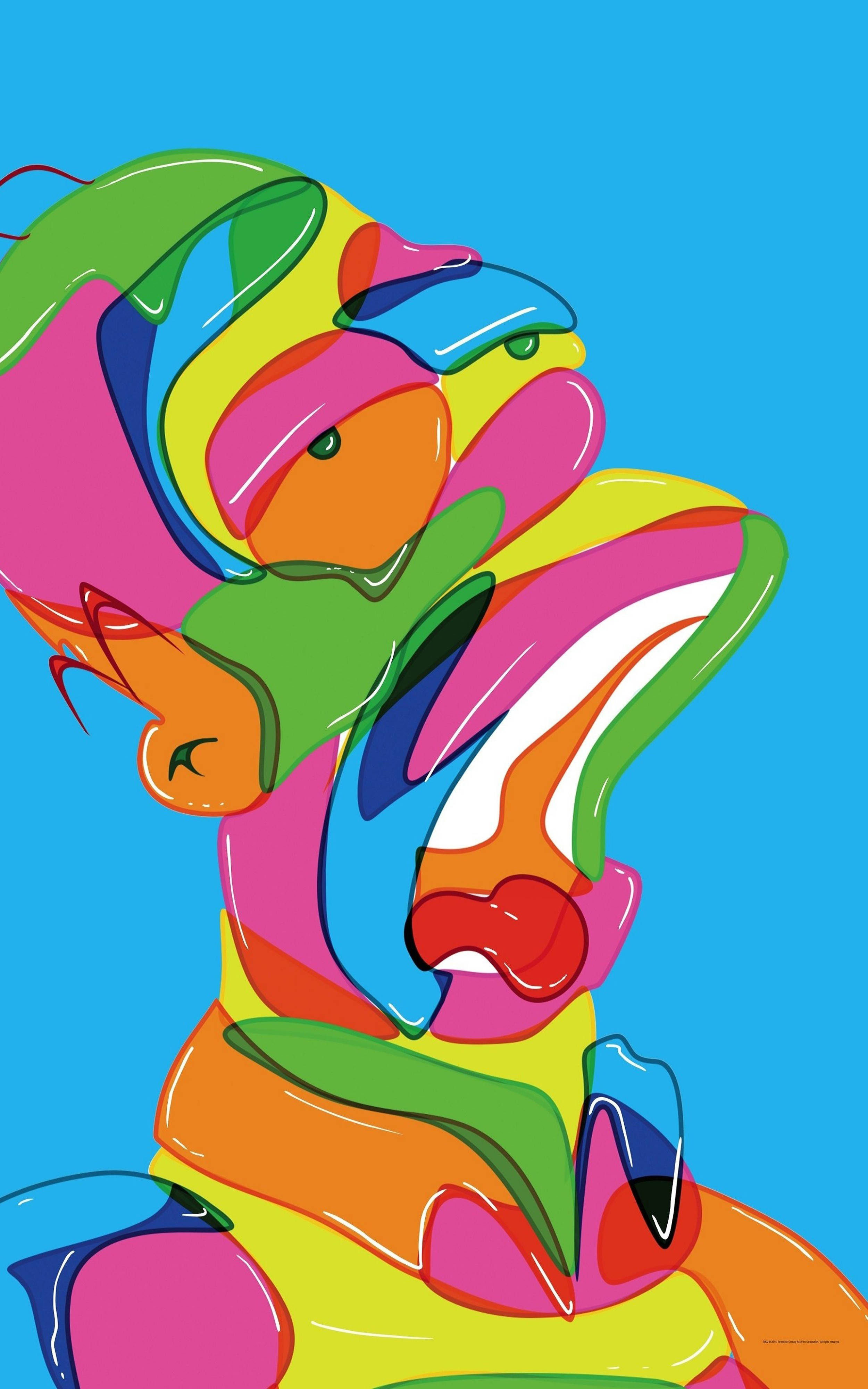 Arte Colorido de Los Simpson Móvil Fondos de pantalla
