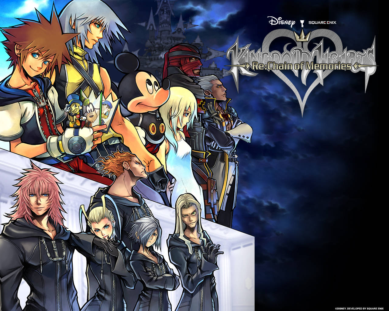 Arte con el logotipo de Kingdom Hearts en exhibición