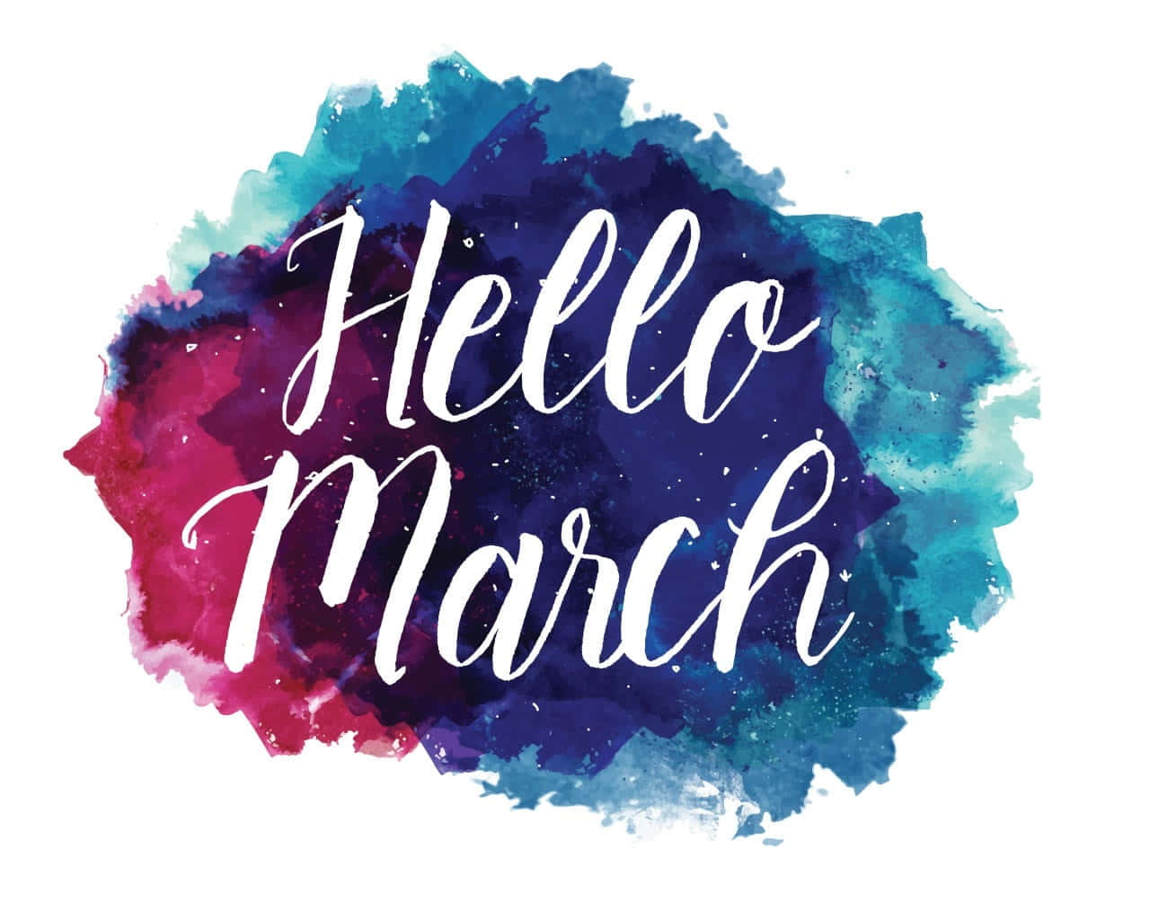 Arte de acuarela del cielo de Hola Marzo Fondos de pantalla