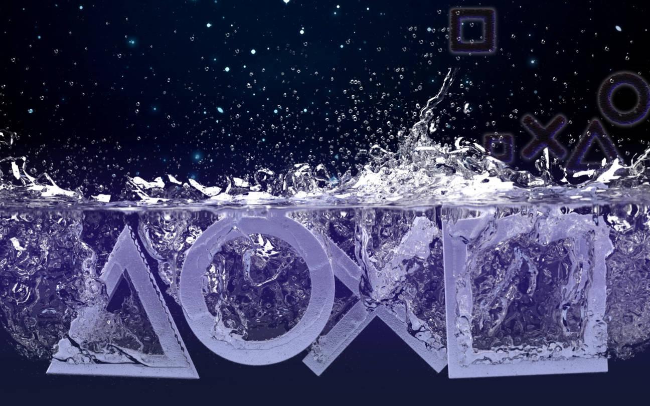 Arte de agua púrpura con logo de PS4