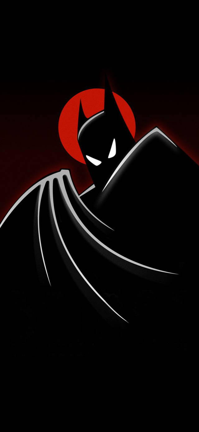 Arte de Batman Negro con Luna Roja Móvil Animado Fondos de pantalla