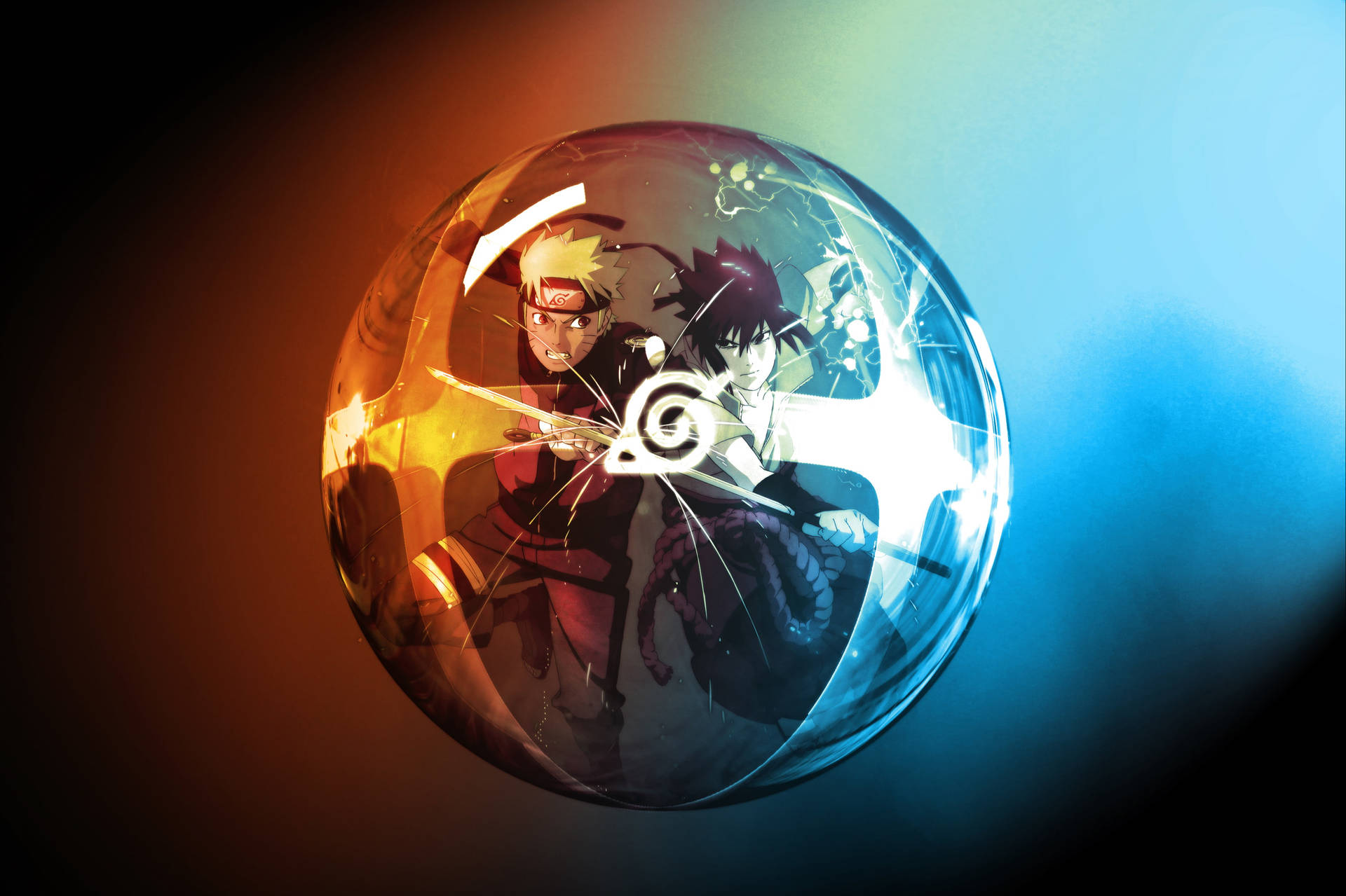 Fondo de pantalla de arte de burbujas de Naruto en 4K