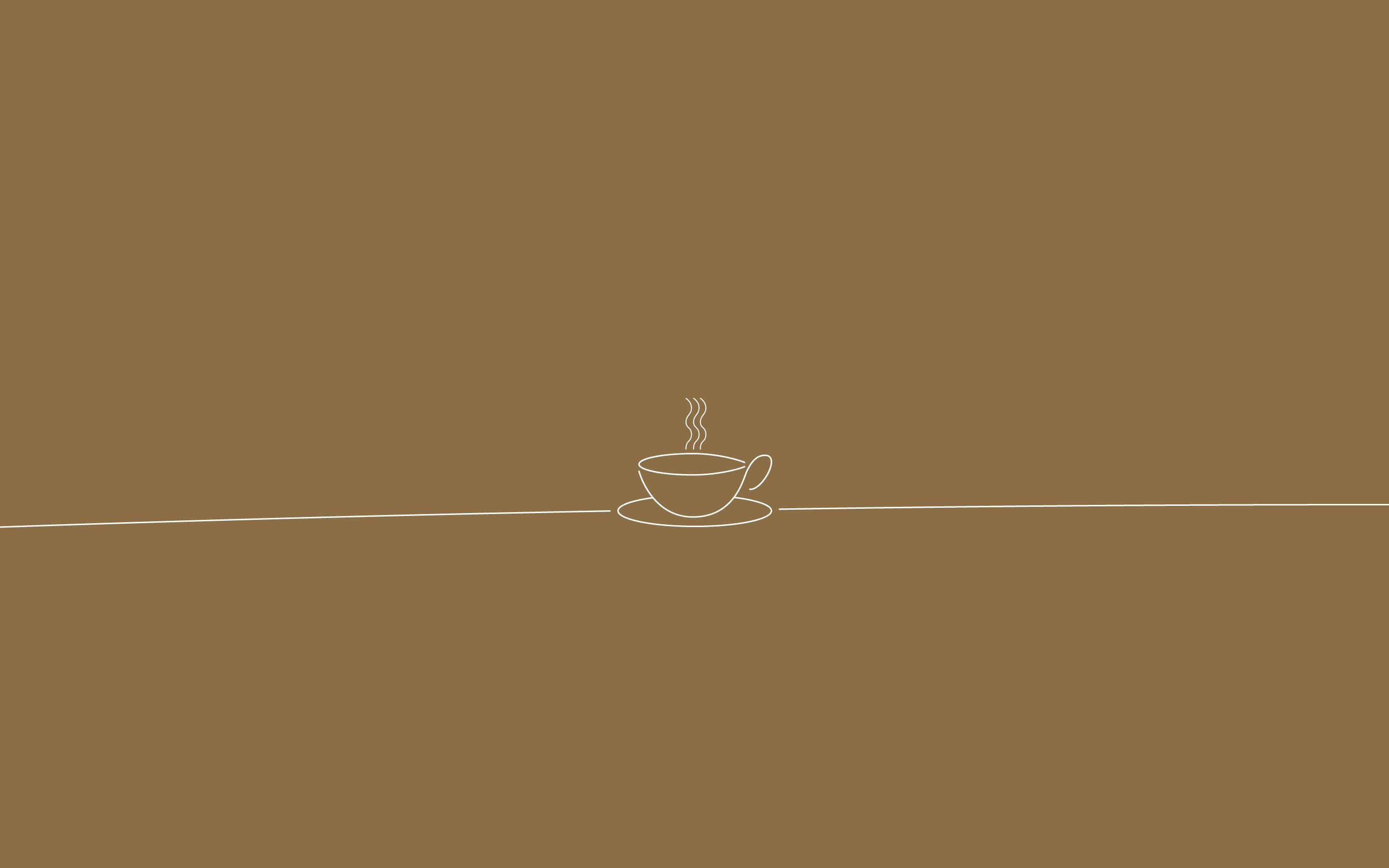 Arte de café minimalista y estético en tono marrón Fondos de pantalla