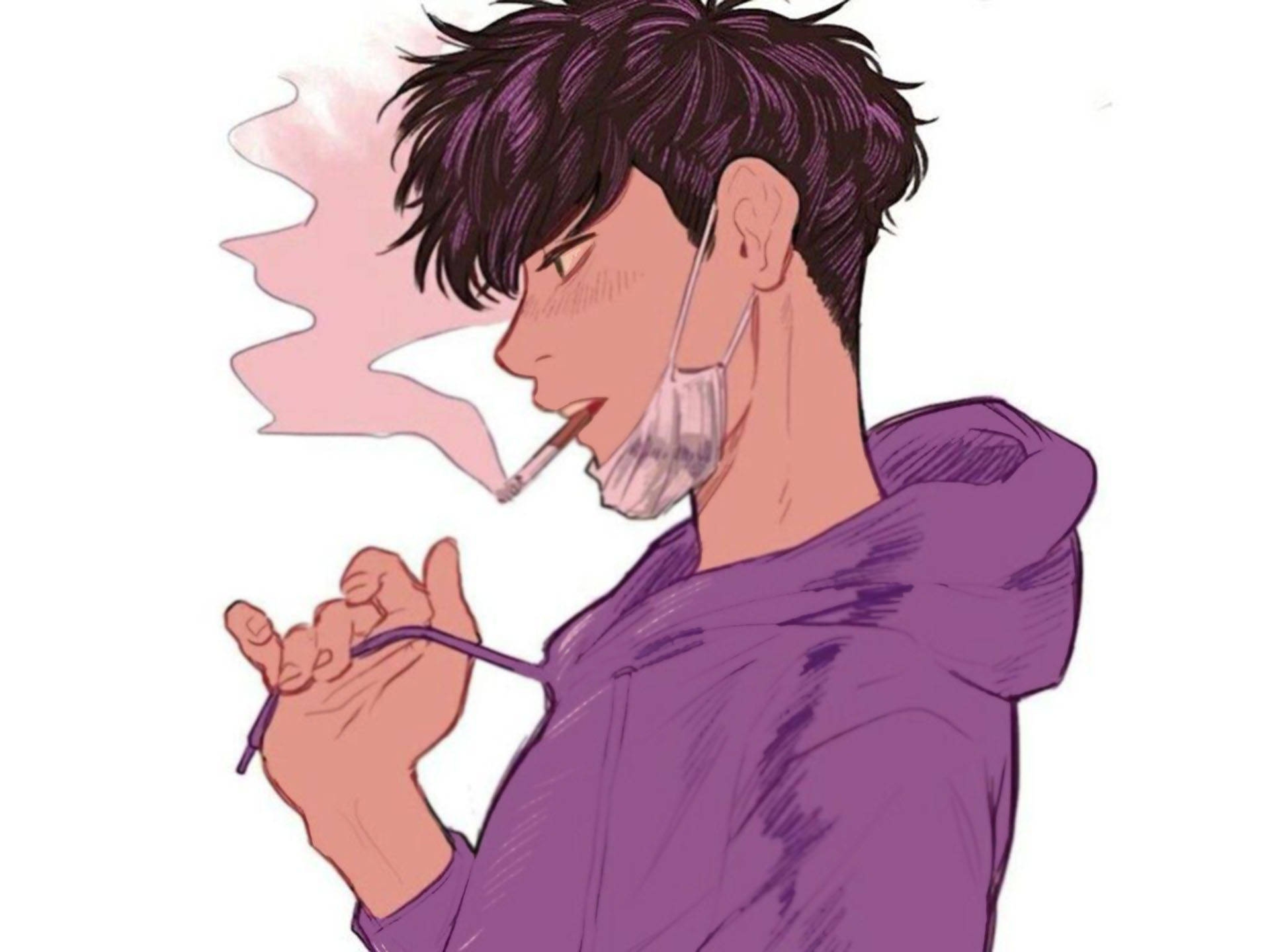 Arte de chico fumando con estética Fondos de pantalla