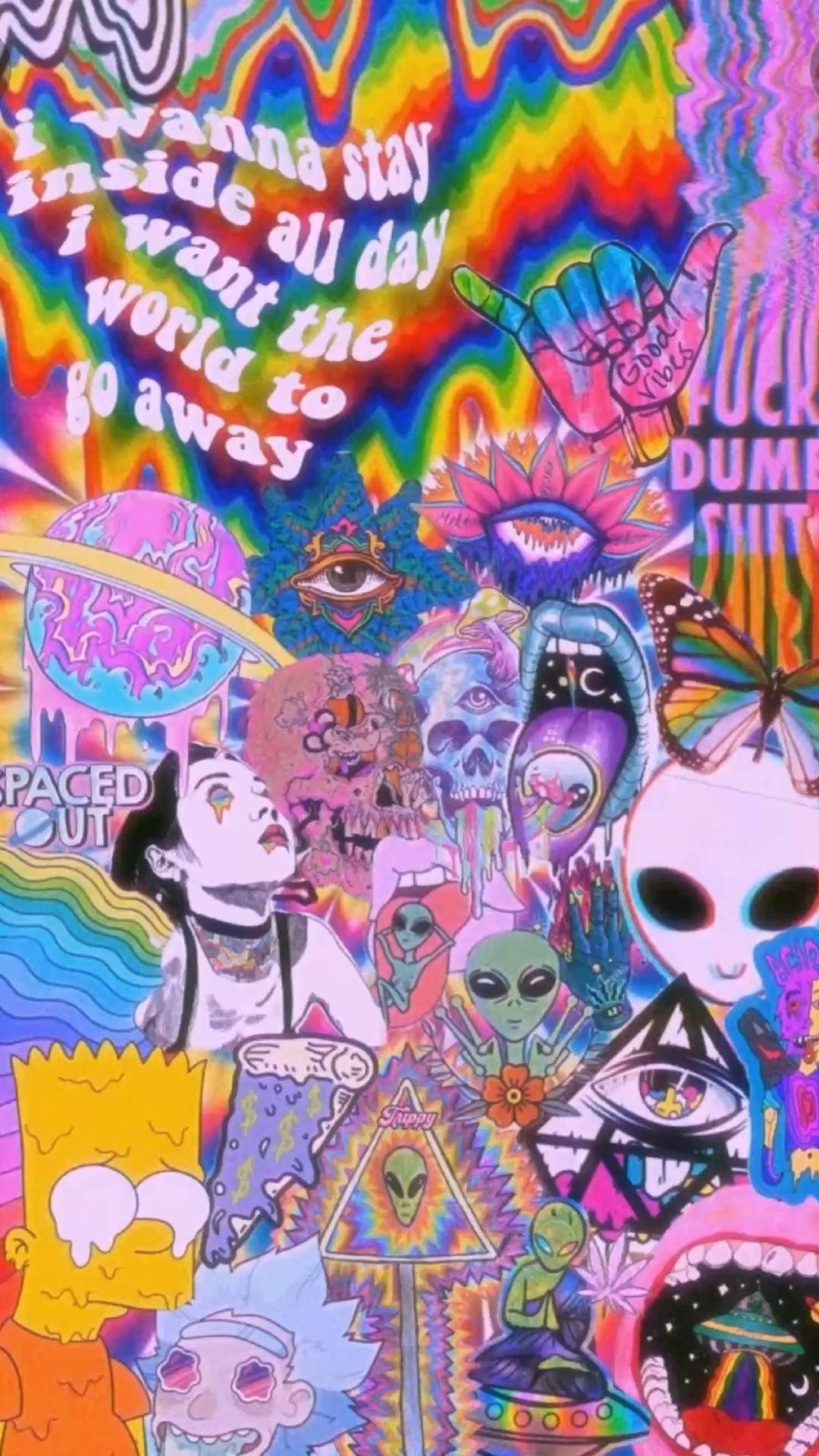 Arte de collage psicodélico estético Fondos de pantalla
