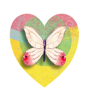 Arte de Corazón con Mariposa Fondos de pantalla