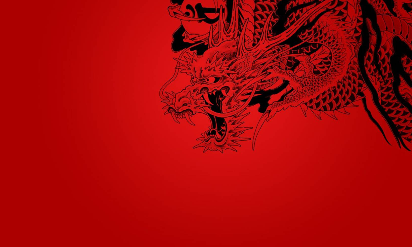 Arte de dragón japonés con cuernos estilizados Fondos de pantalla