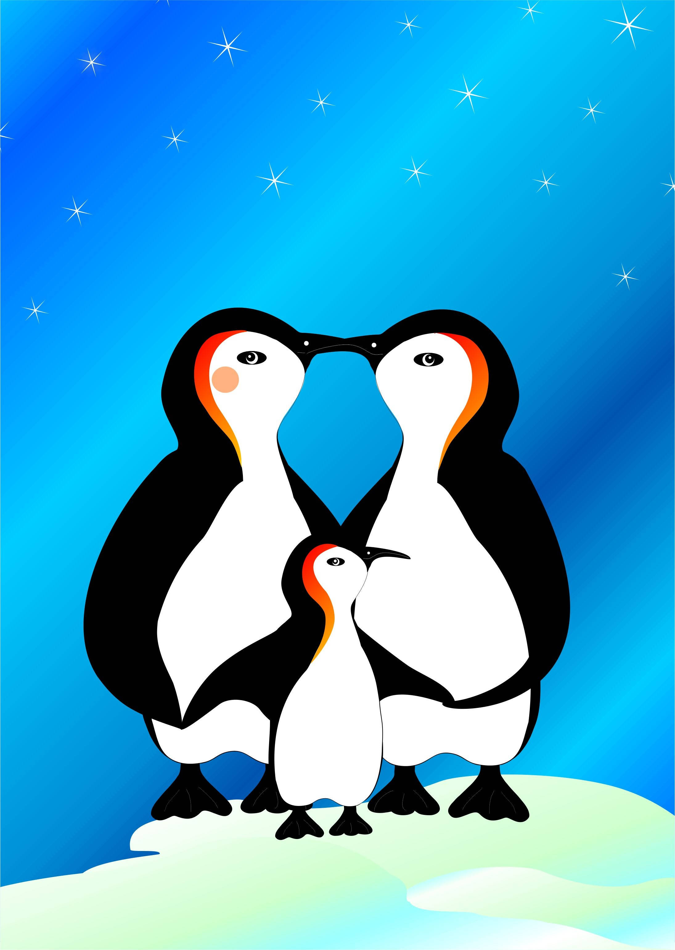 Arte de familia de pingüinos Fondos de pantalla