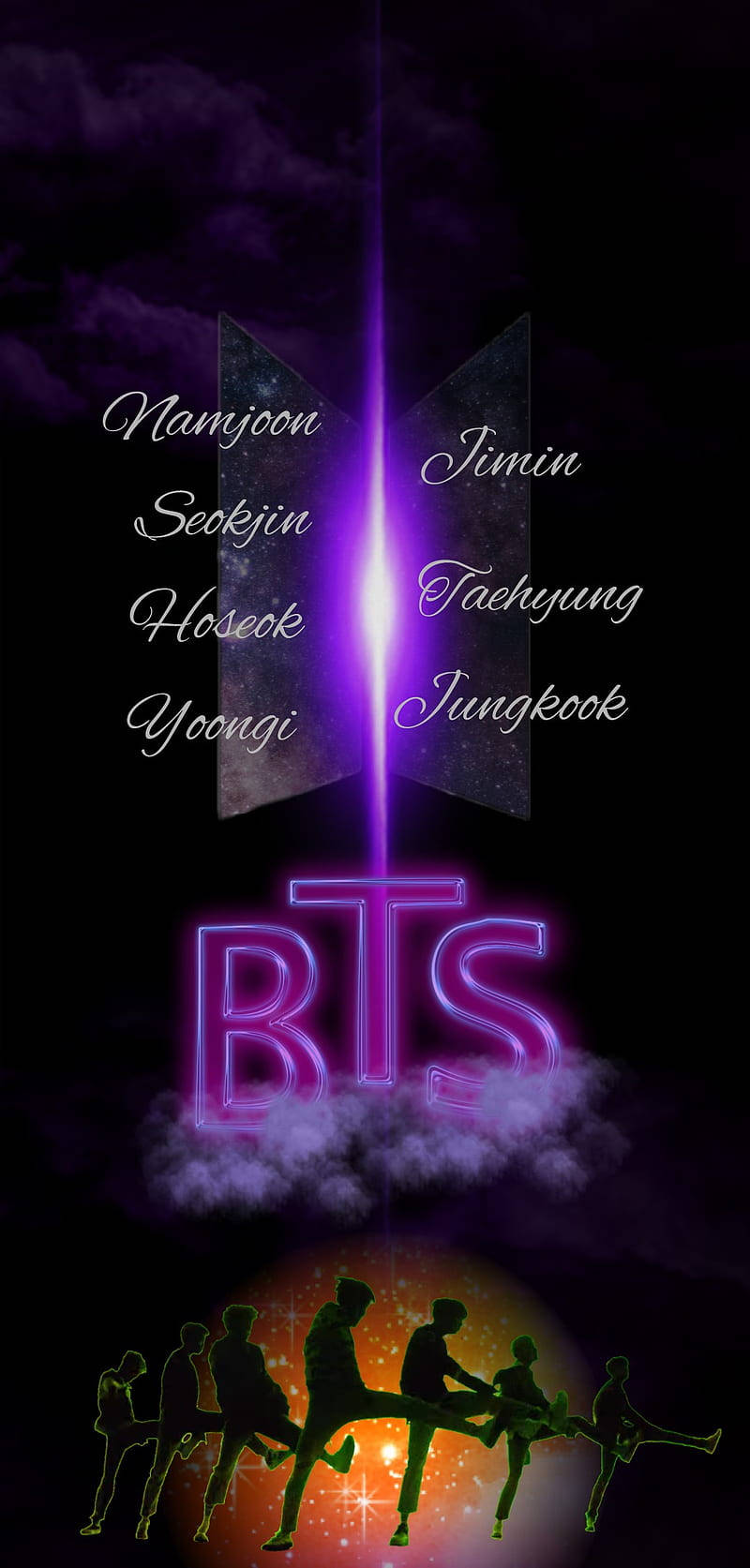 Fondo de pantalla de arte de fan del logotipo de BTS