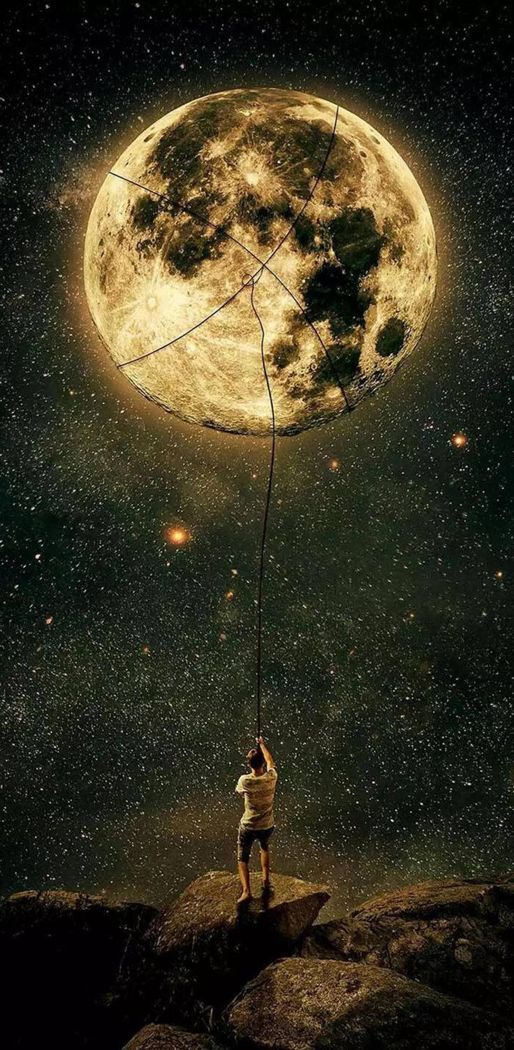 Arte de fantasía lunar para iPhone 12 Pro Fondos de pantalla