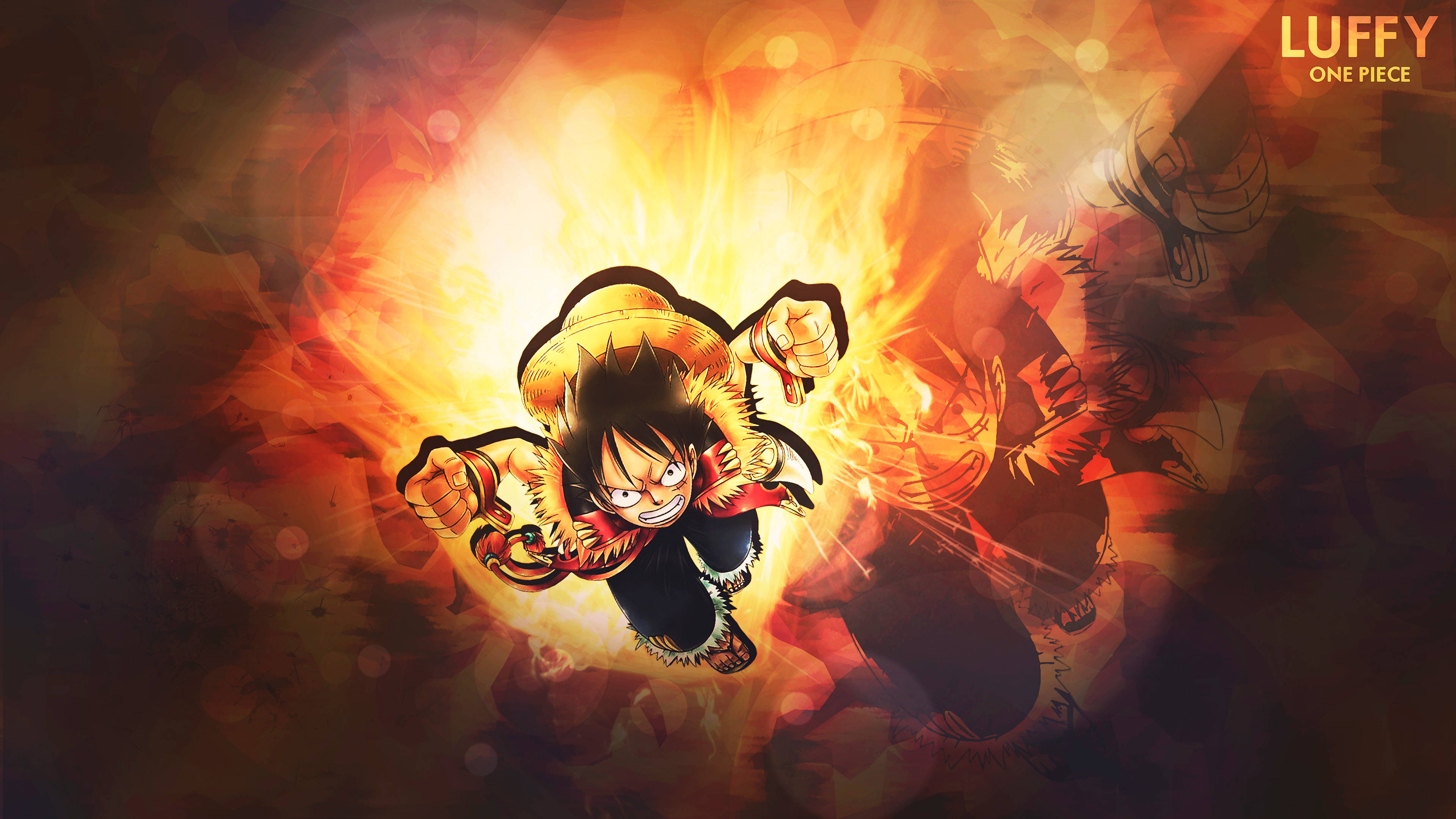 Arte de Fuego de Luffy de One Piece Fondos de pantalla