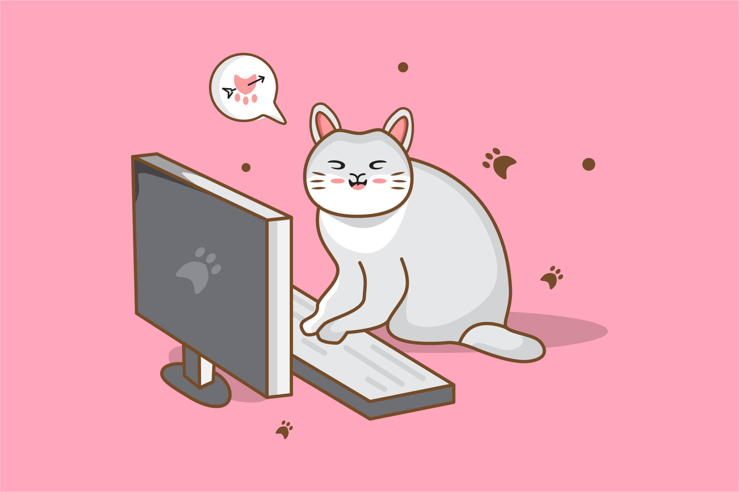 Arte de Gato en Teclado de Computadora Fondos de pantalla