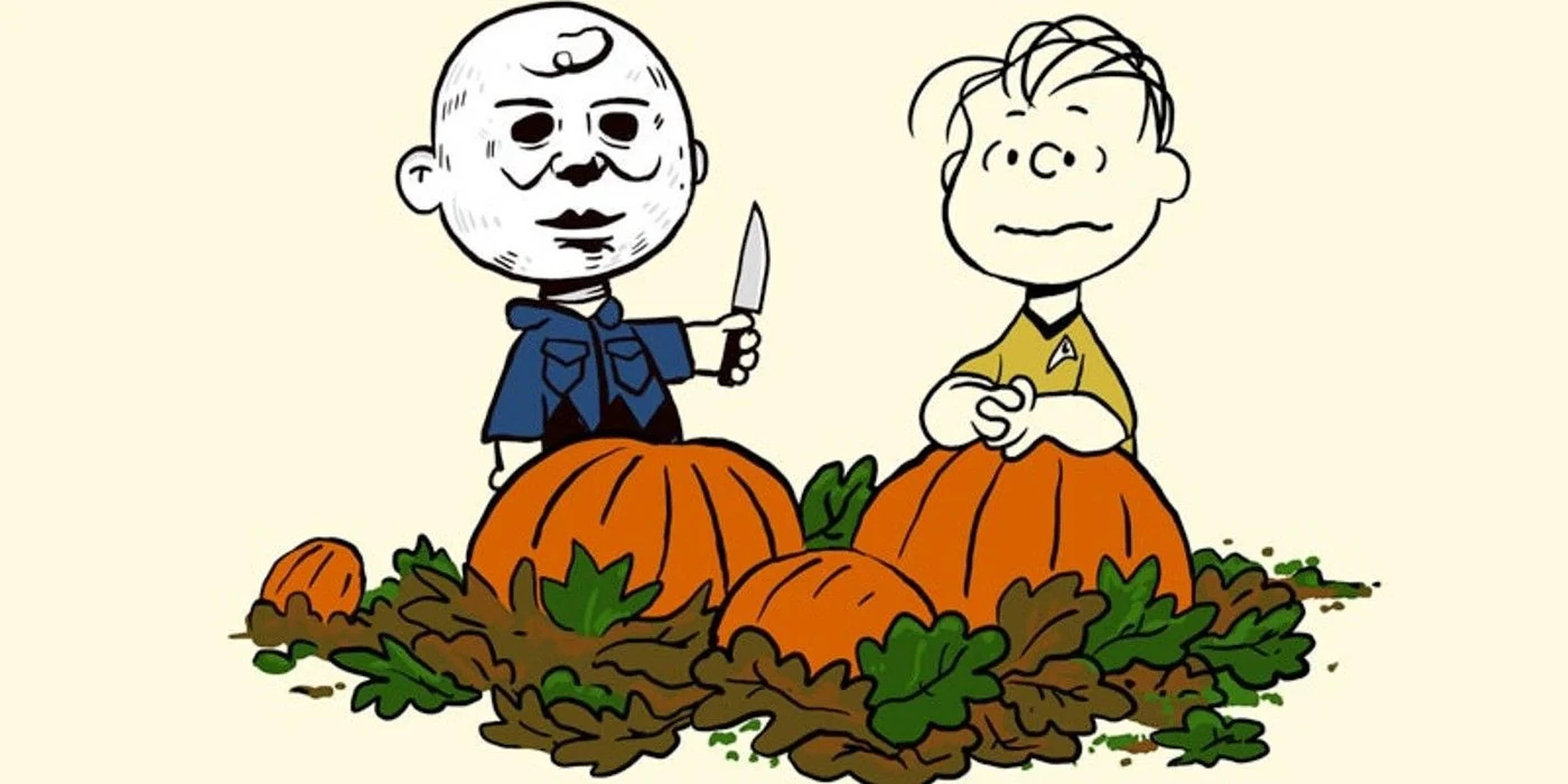 Arte de Halloween de Charlie Brown y Linus Fondos de pantalla