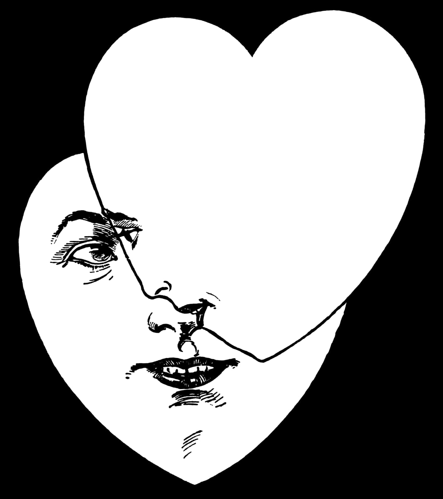 Arte de ilusión de rostros en corazón Fondos de pantalla