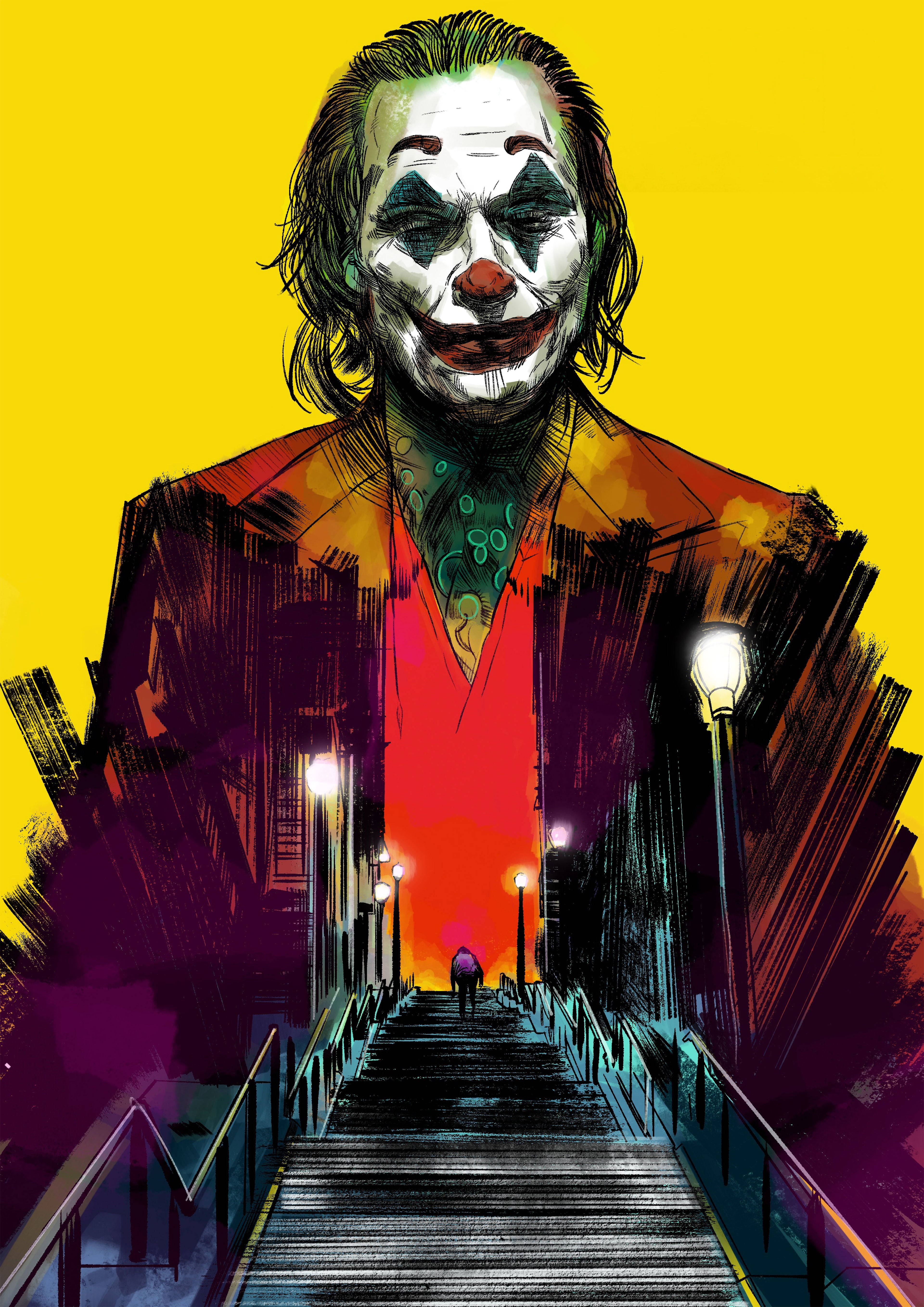 Arte de Joker 2019 en las escaleras Fondos de pantalla