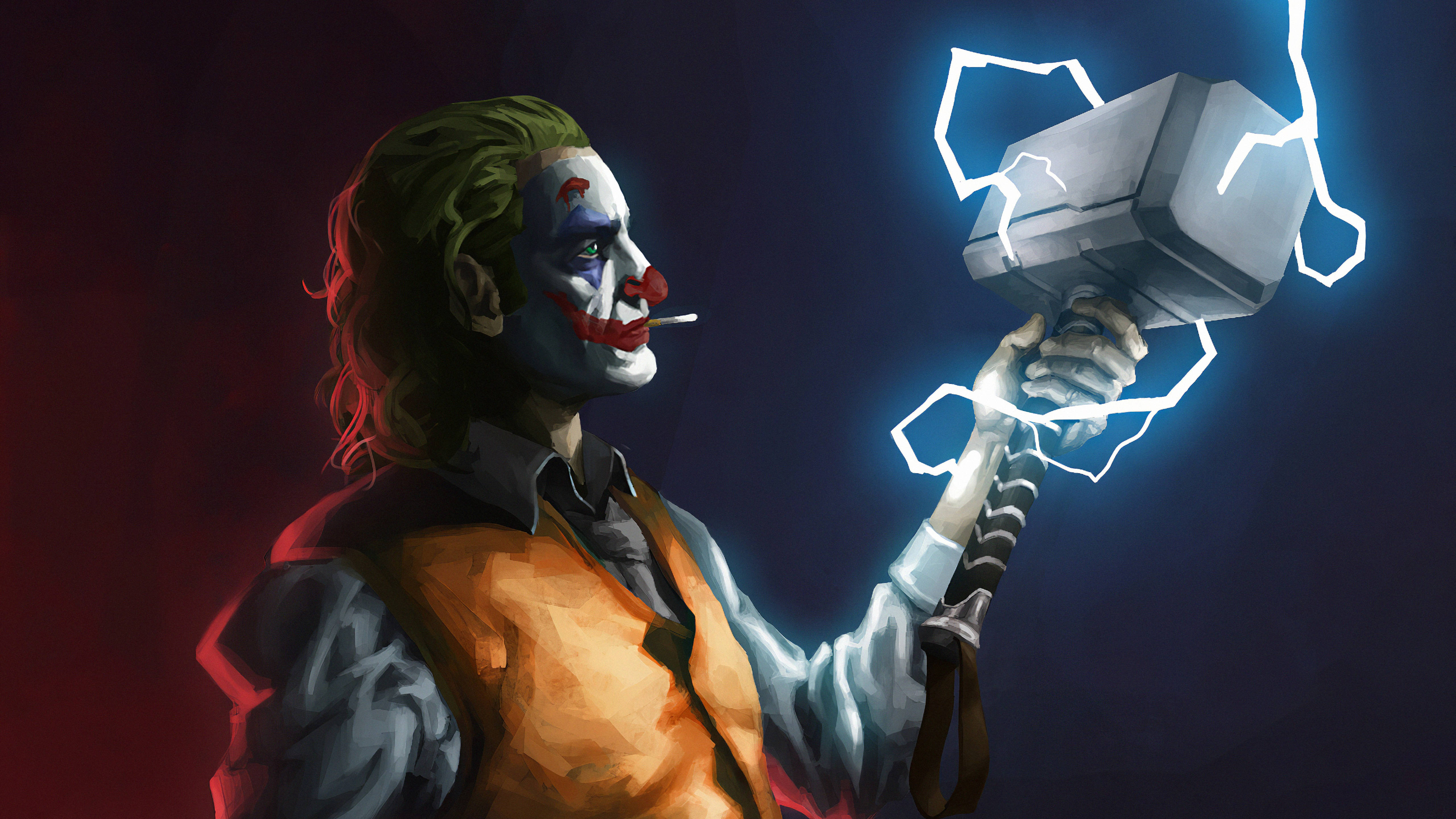 Arte de Joker con Martillo de Thor Fondos de pantalla