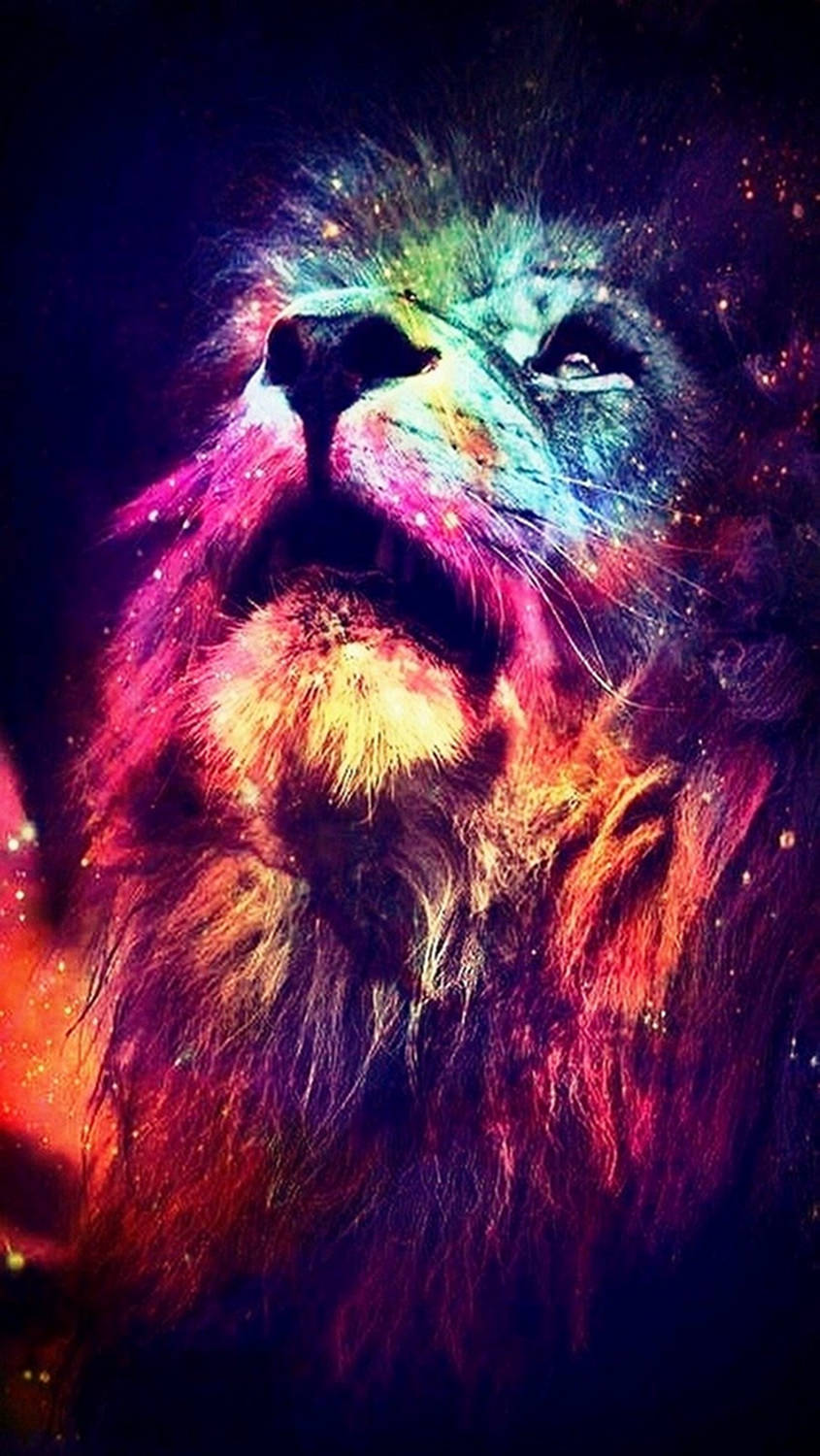 Arte de León Colorido en 4K para Móvil Fondos de pantalla
