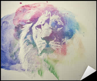 Arte de León en Acuarela Colorida Fondos de pantalla