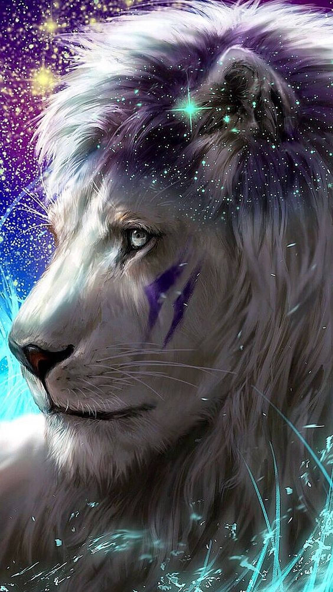 Arte de León Galaxia Cian Fondos de pantalla