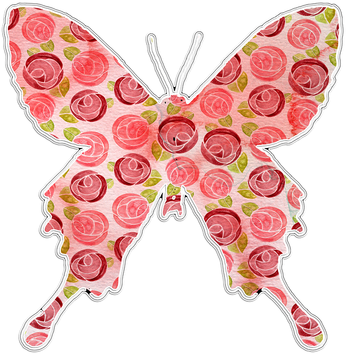 Arte de mariposa con patrón floral Fondos de pantalla