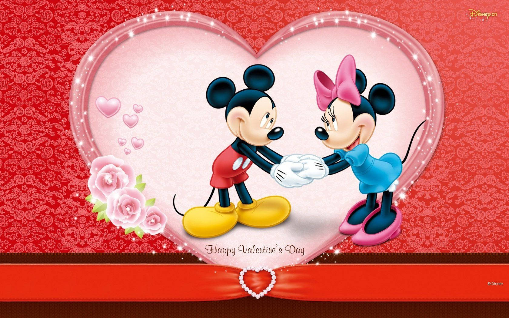 Arte de Mickey Mouse de Disney para San Valentín Fondos de pantalla