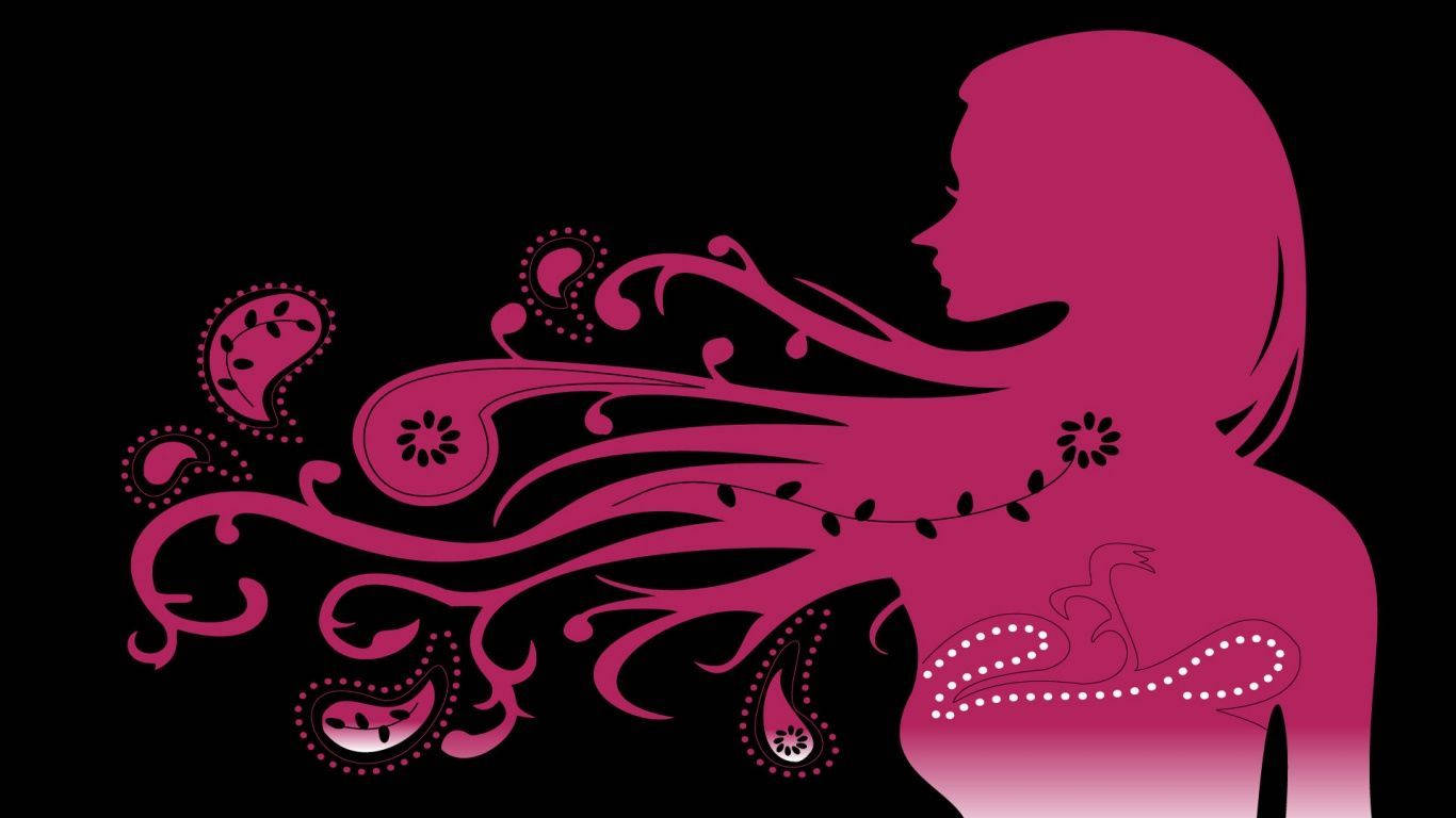 Arte de mujer con silueta negra y linda Fondos de pantalla