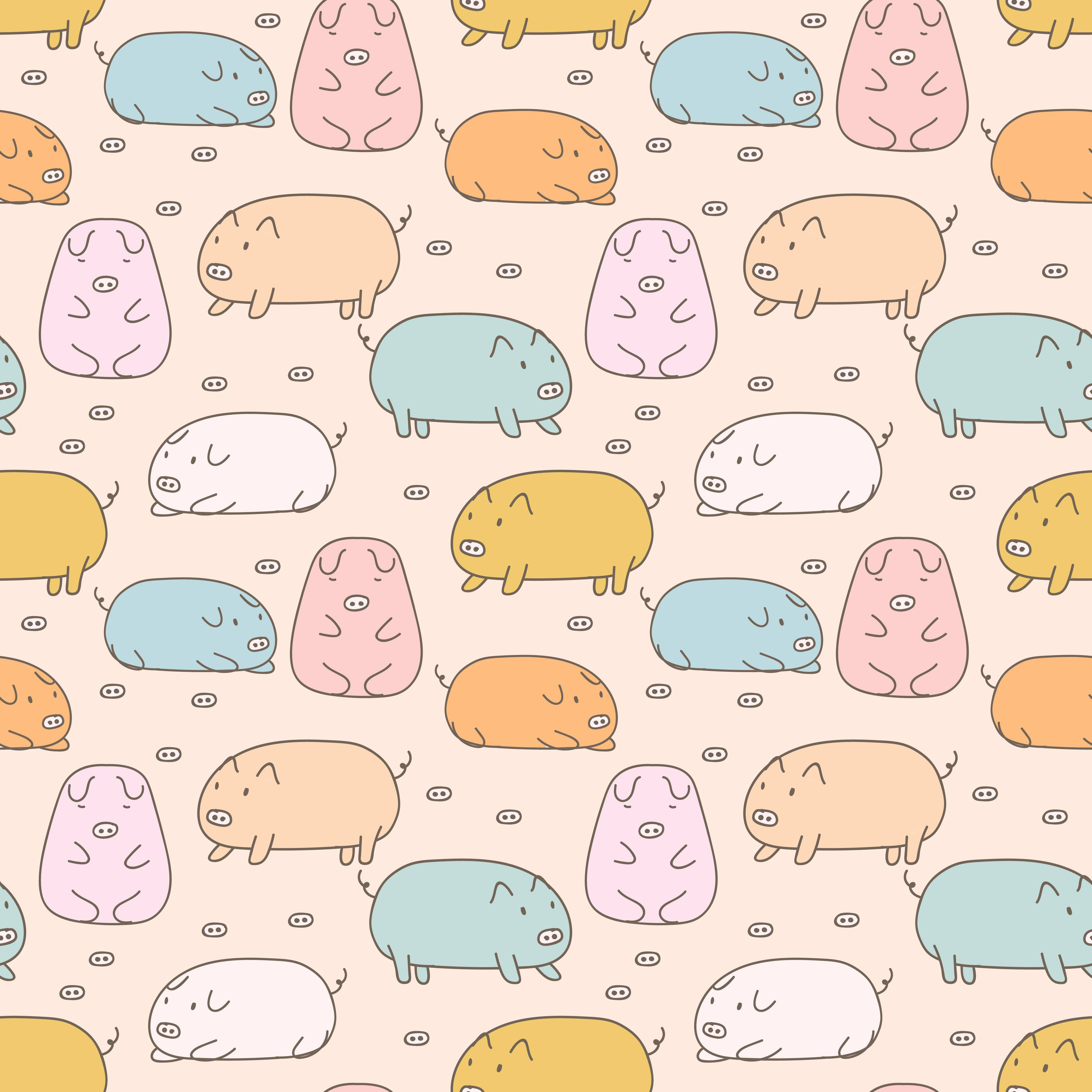 Arte de Patrón de Cerditos Kawaii Fondos de pantalla