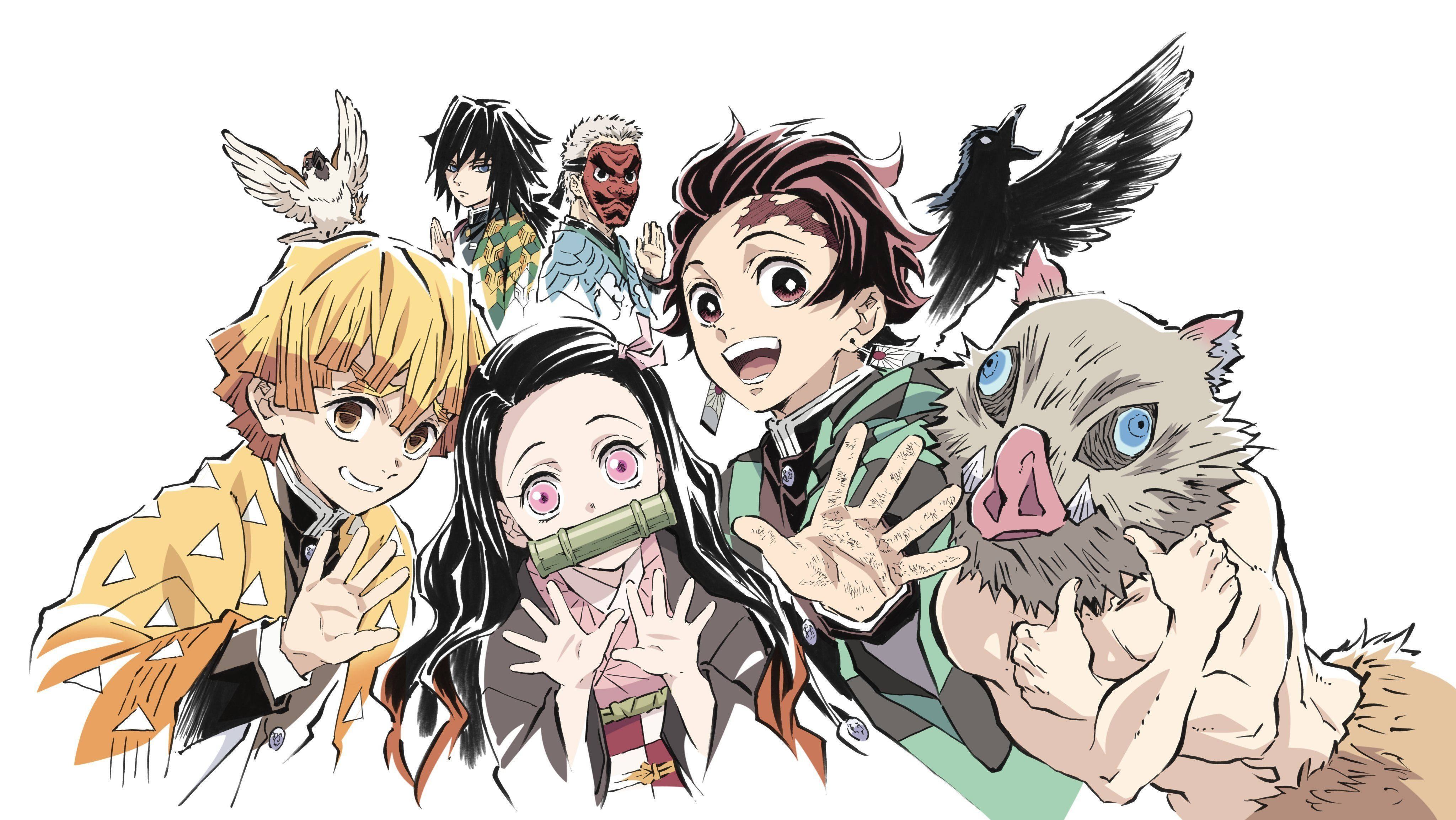 Arte de personaje con máscara de jabalí de Demon Slayer Fondos de pantalla